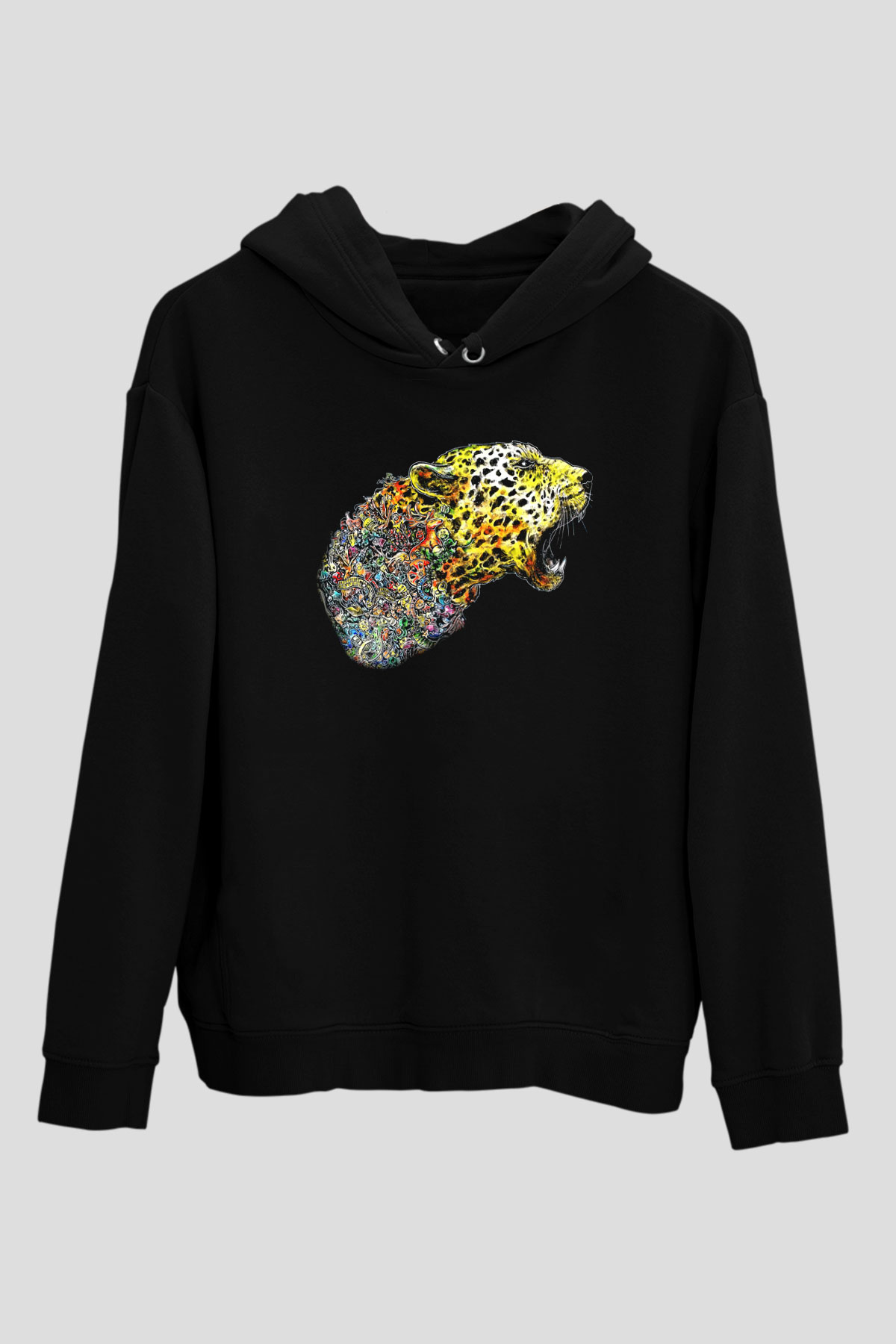 Çita Siyah Unisex Hoodie