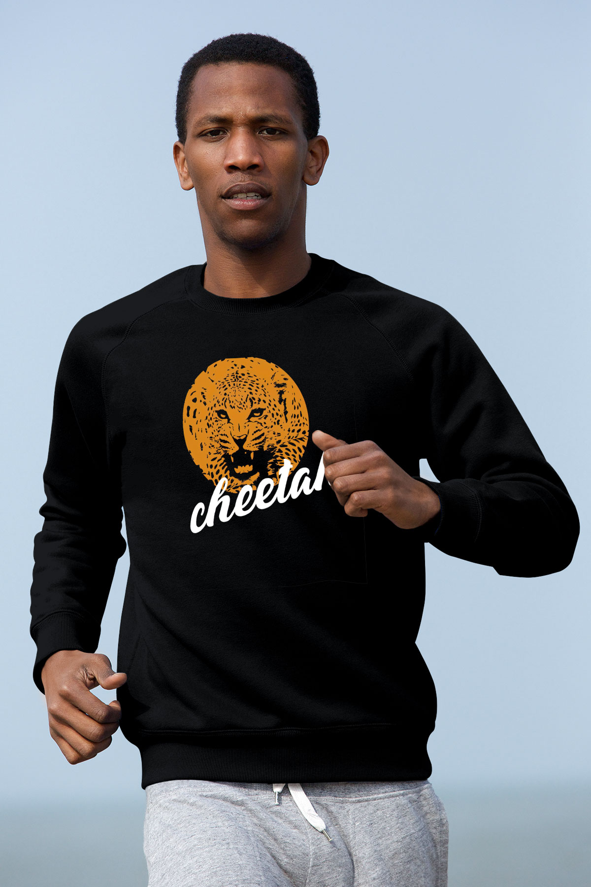 Çita Siyah Unisex Sweatshirt