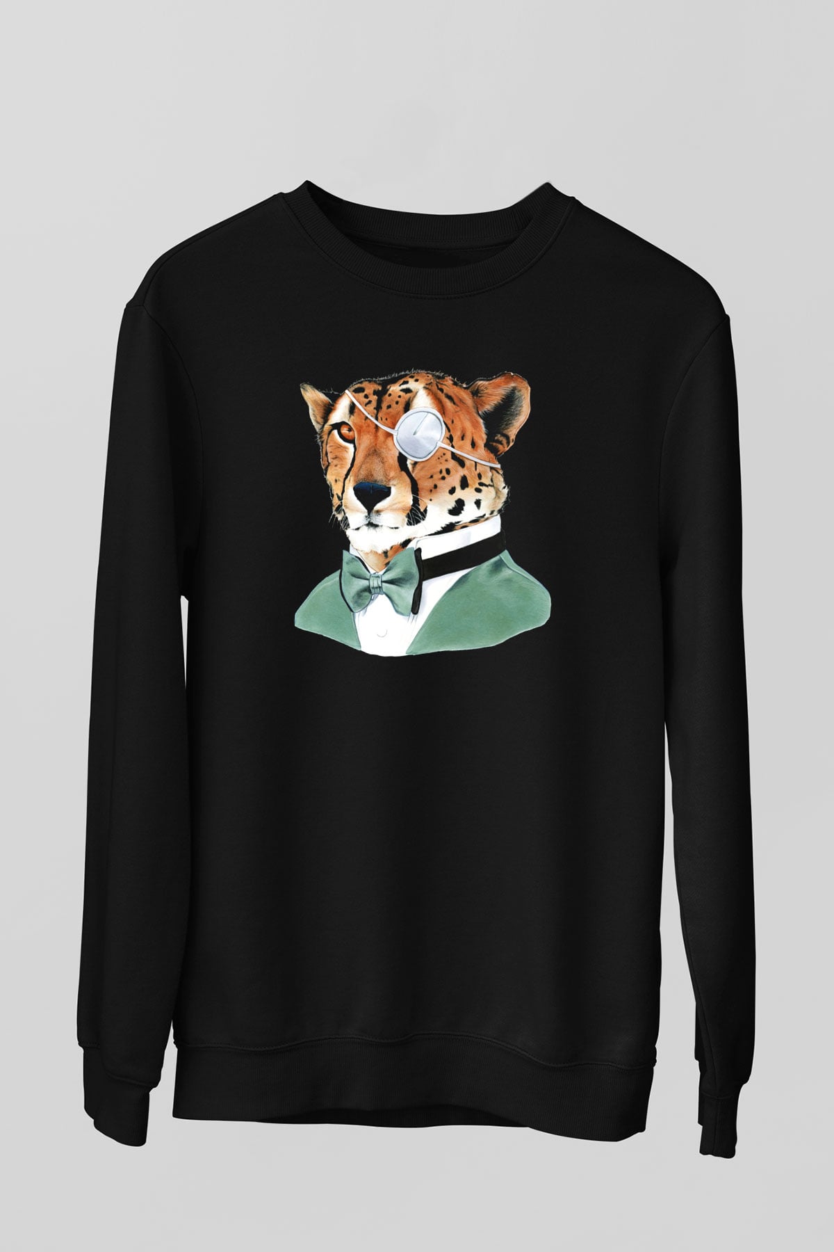 Çita Siyah Unisex Sweatshirt