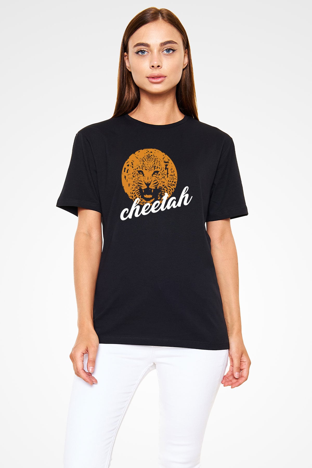 Çita Siyah Unisex Tişört T-Shirt - TişörtFabrikası