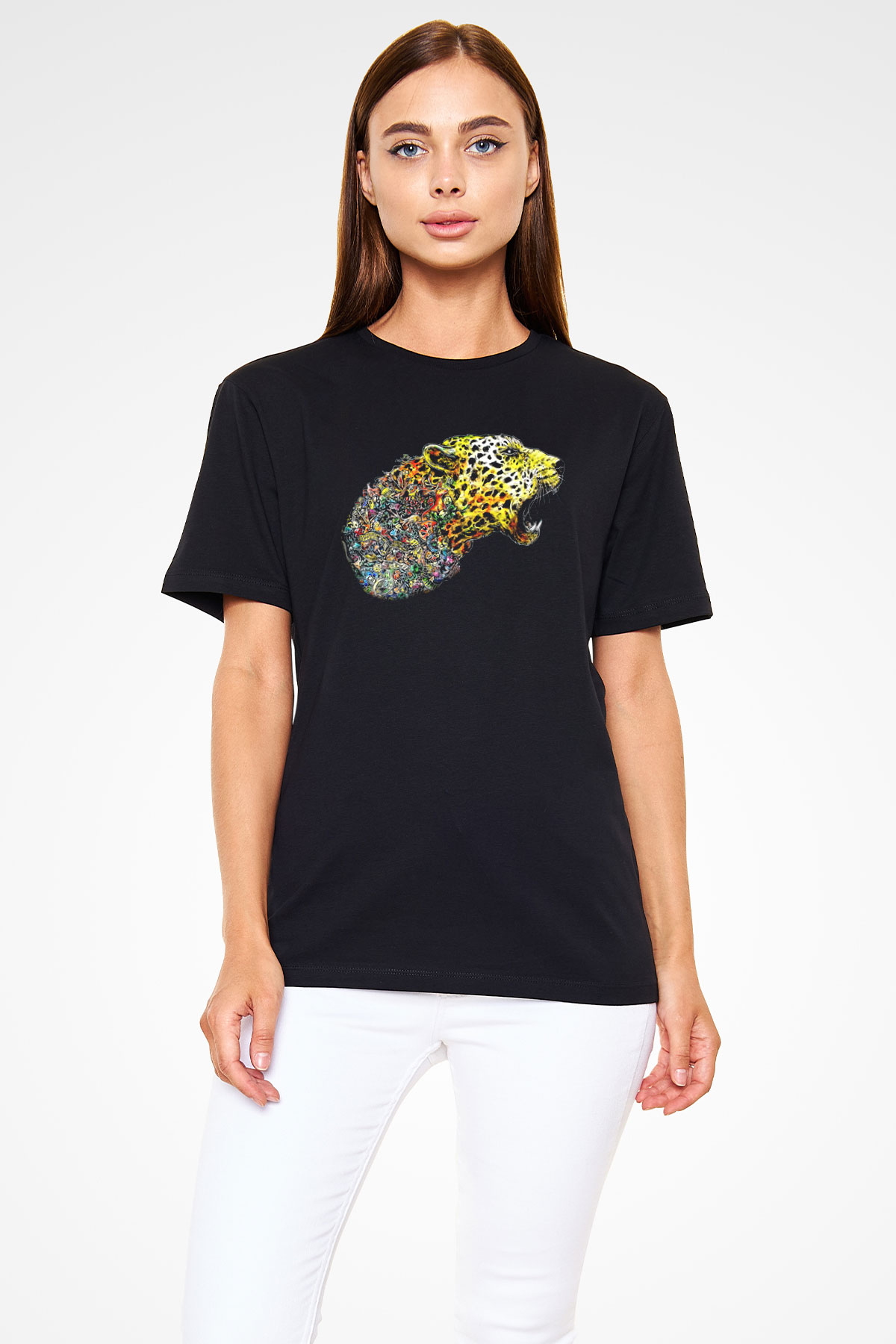 Çita Siyah Unisex Tişört T-Shirt - TişörtFabrikası