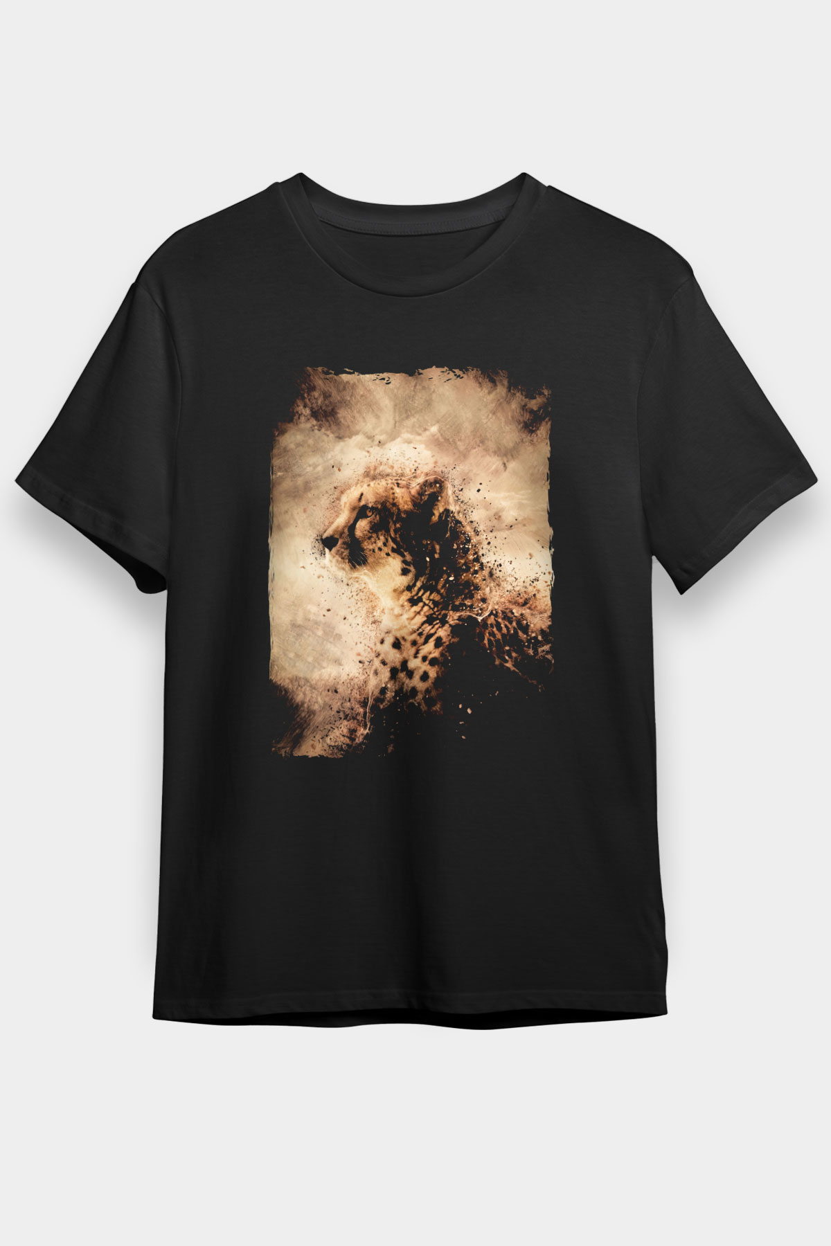 Çita Siyah Unisex Tişört T-Shirt - TişörtFabrikası