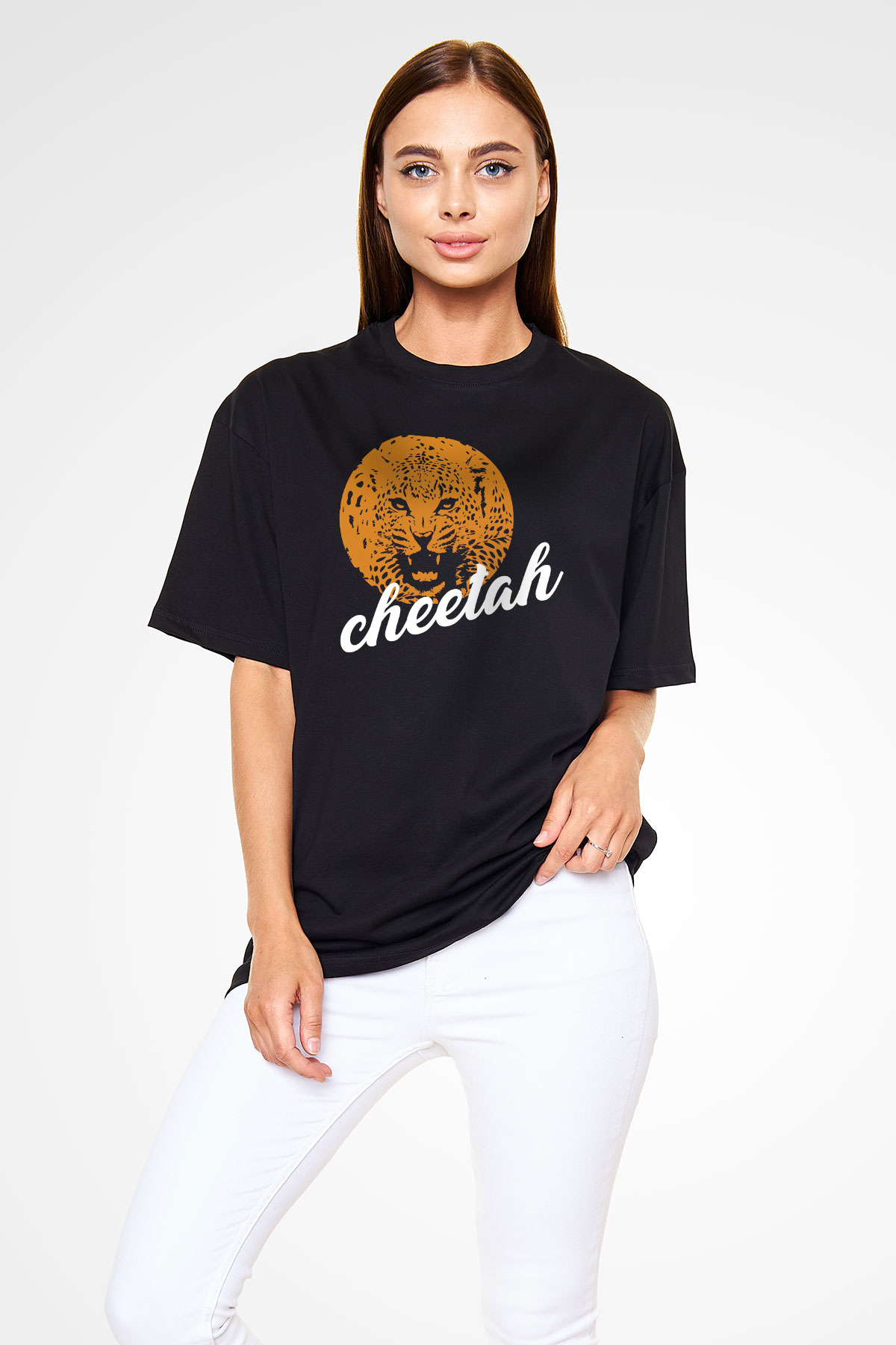 Çita Siyah Oversize Tişört Oversize T-shirt - TişörtFabrikası