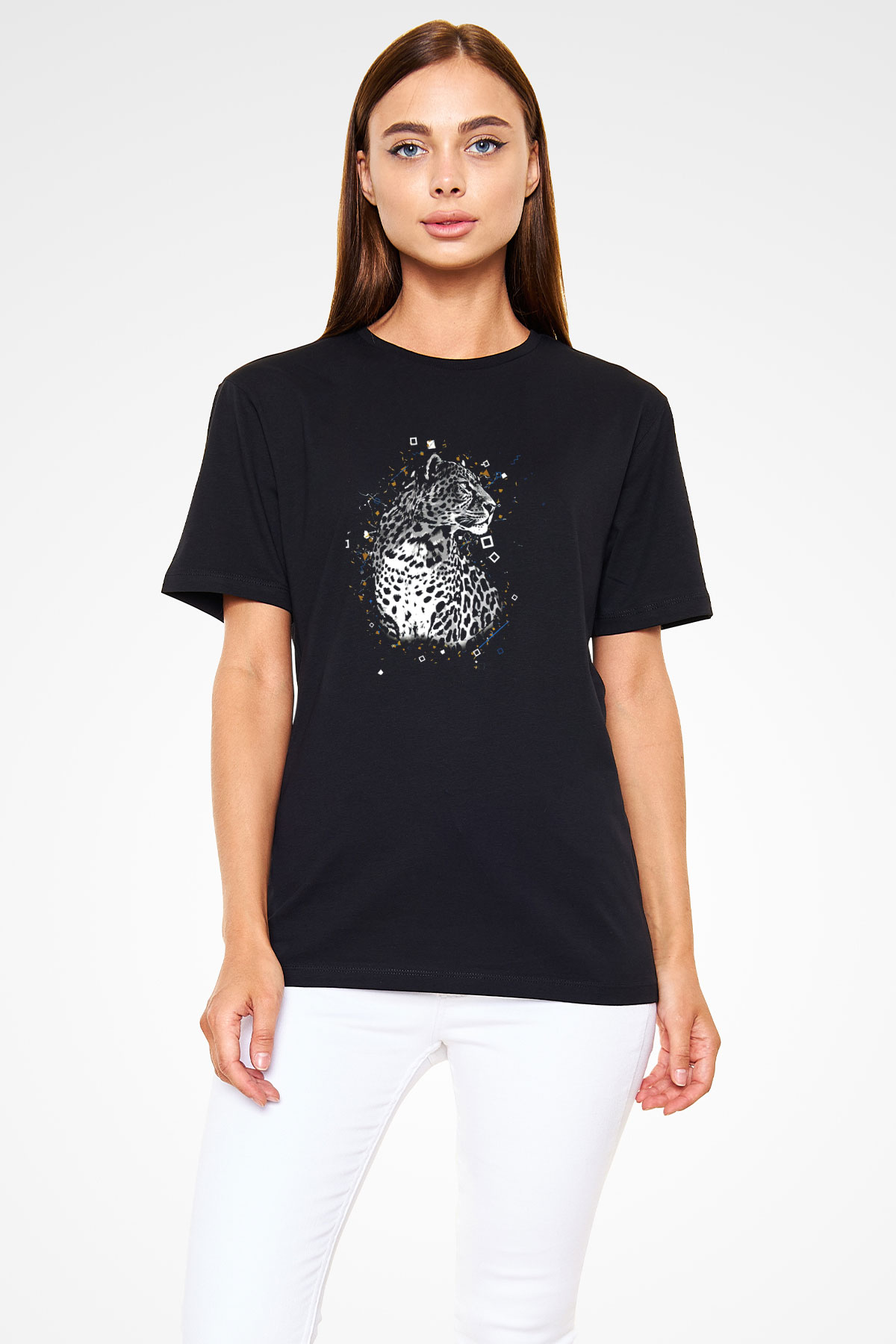 Çita Siyah Unisex Tişört T-Shirt - TişörtFabrikası