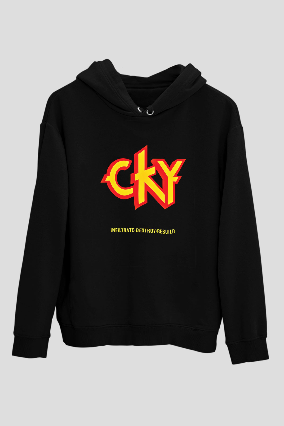 CKY Baskılı Unisex Siyah Hoodie