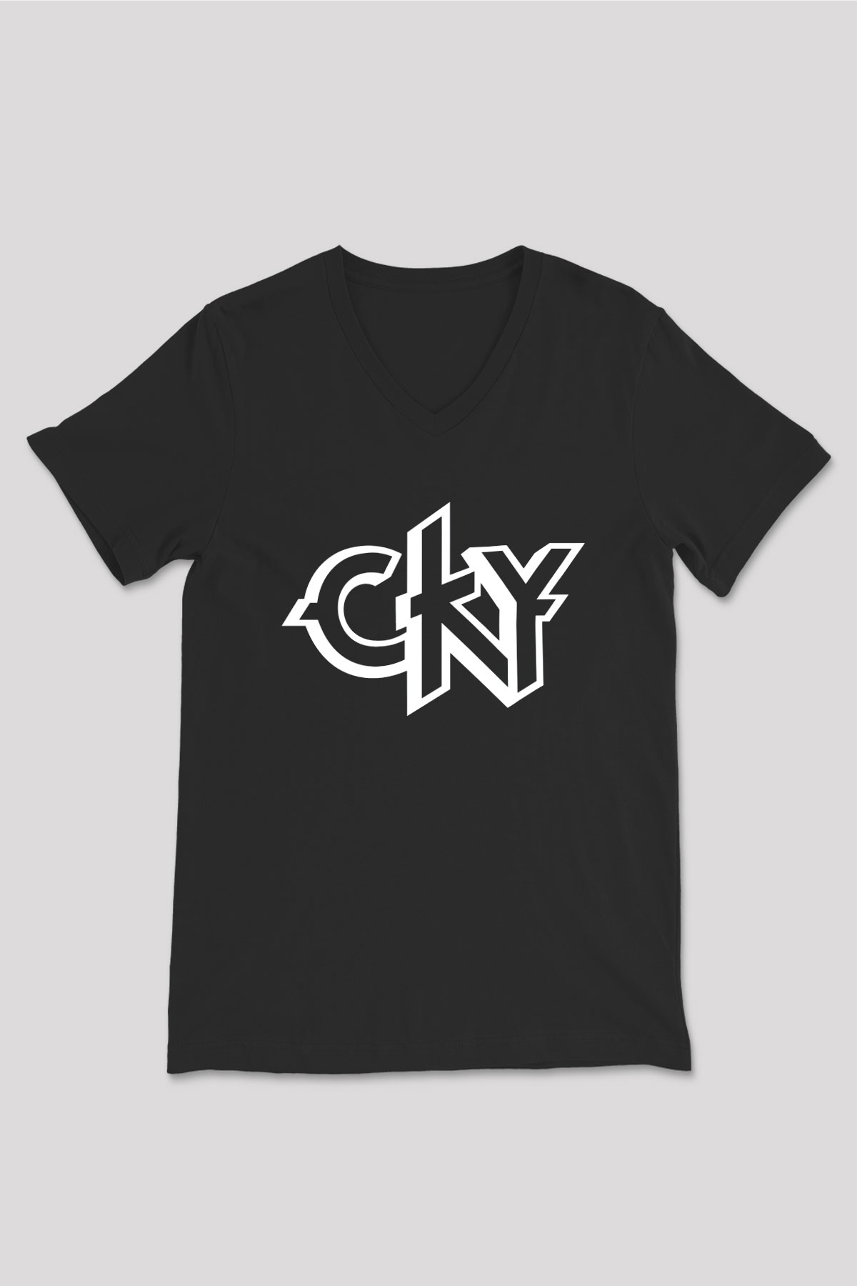 CKY Siyah Unisex V Yaka Tişört