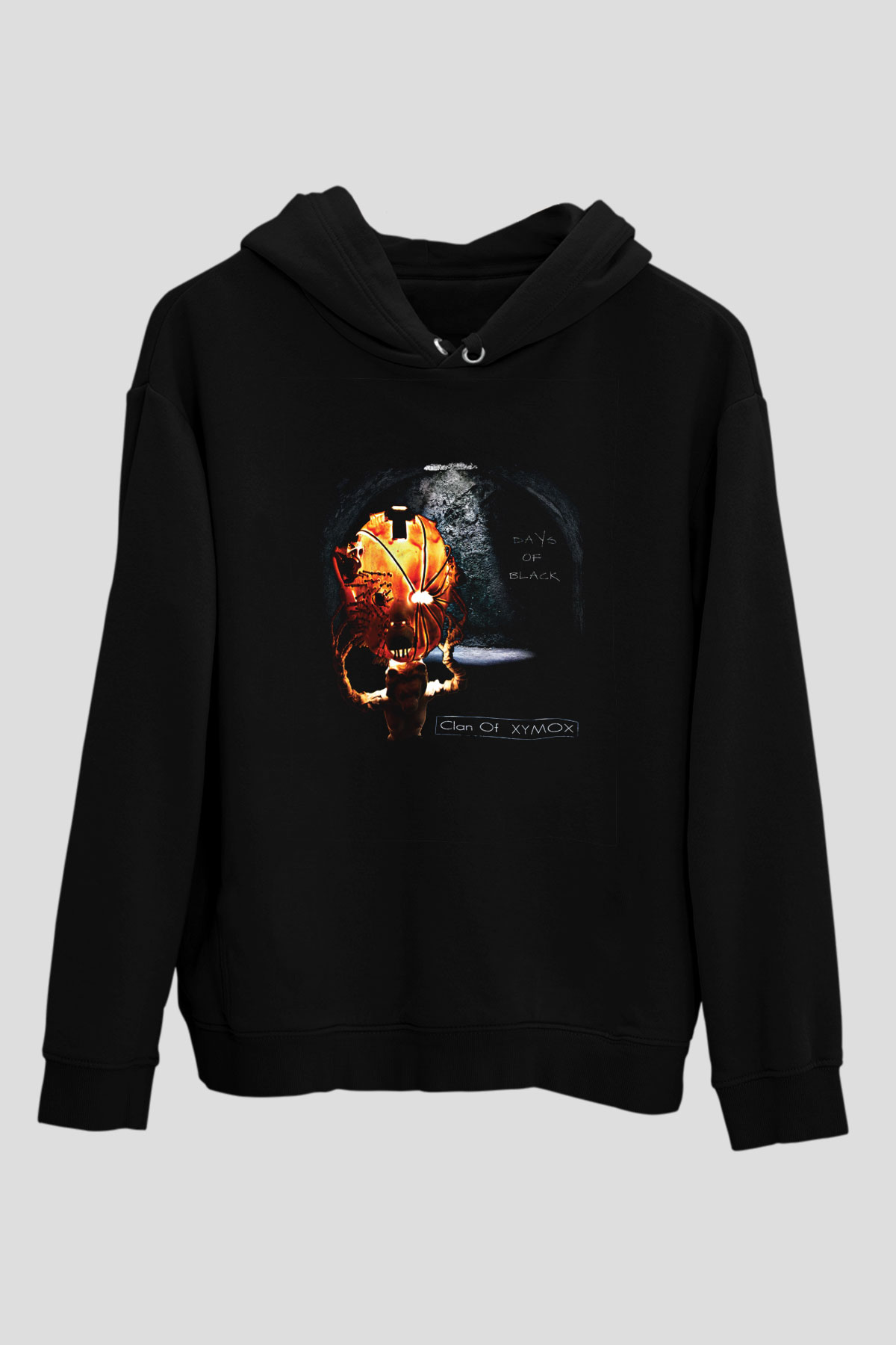 Clan of Xymox Baskılı Unisex Siyah Hoodie