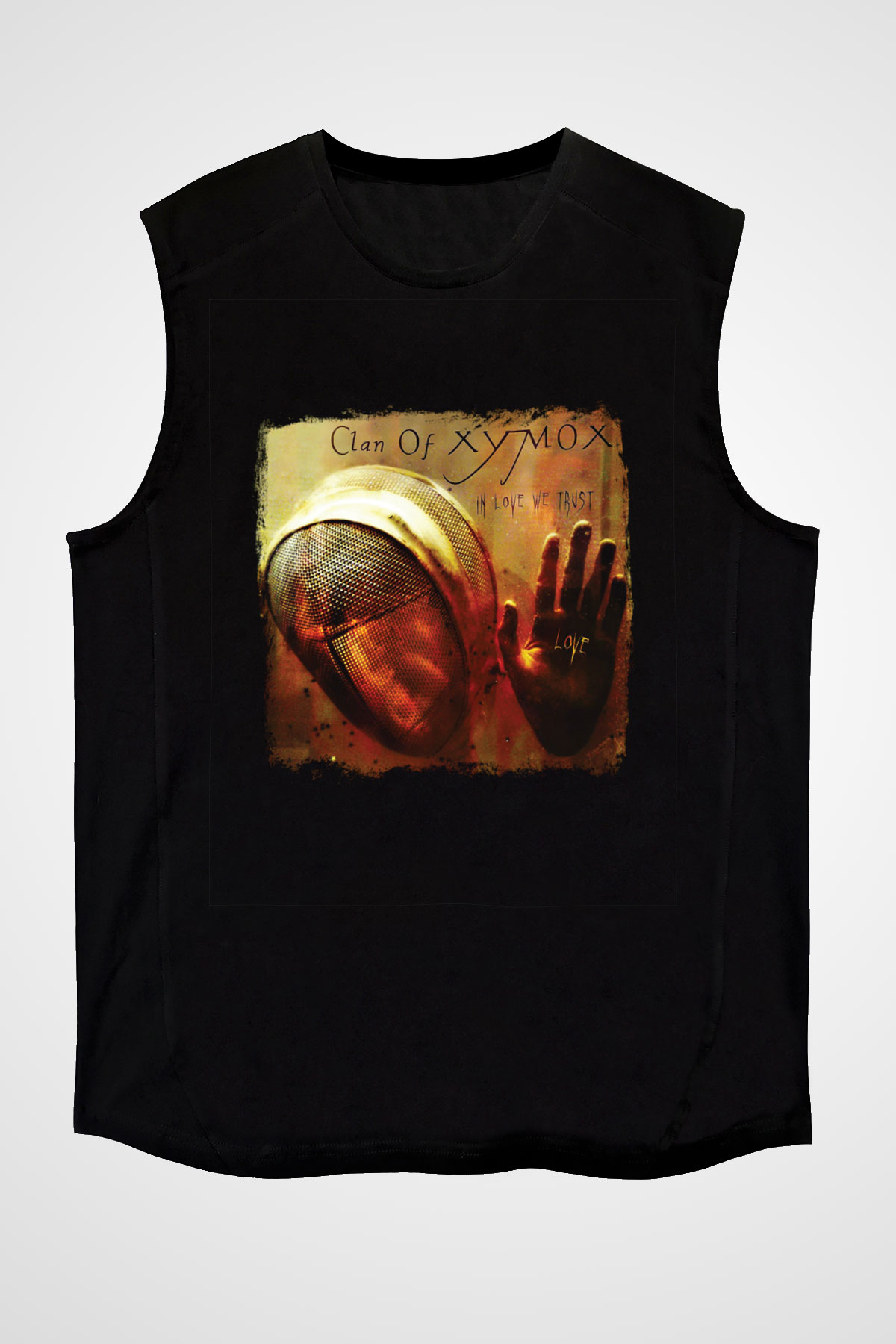Clan of Xymox Baskılı Unisex Siyah Kolsuz Tişört