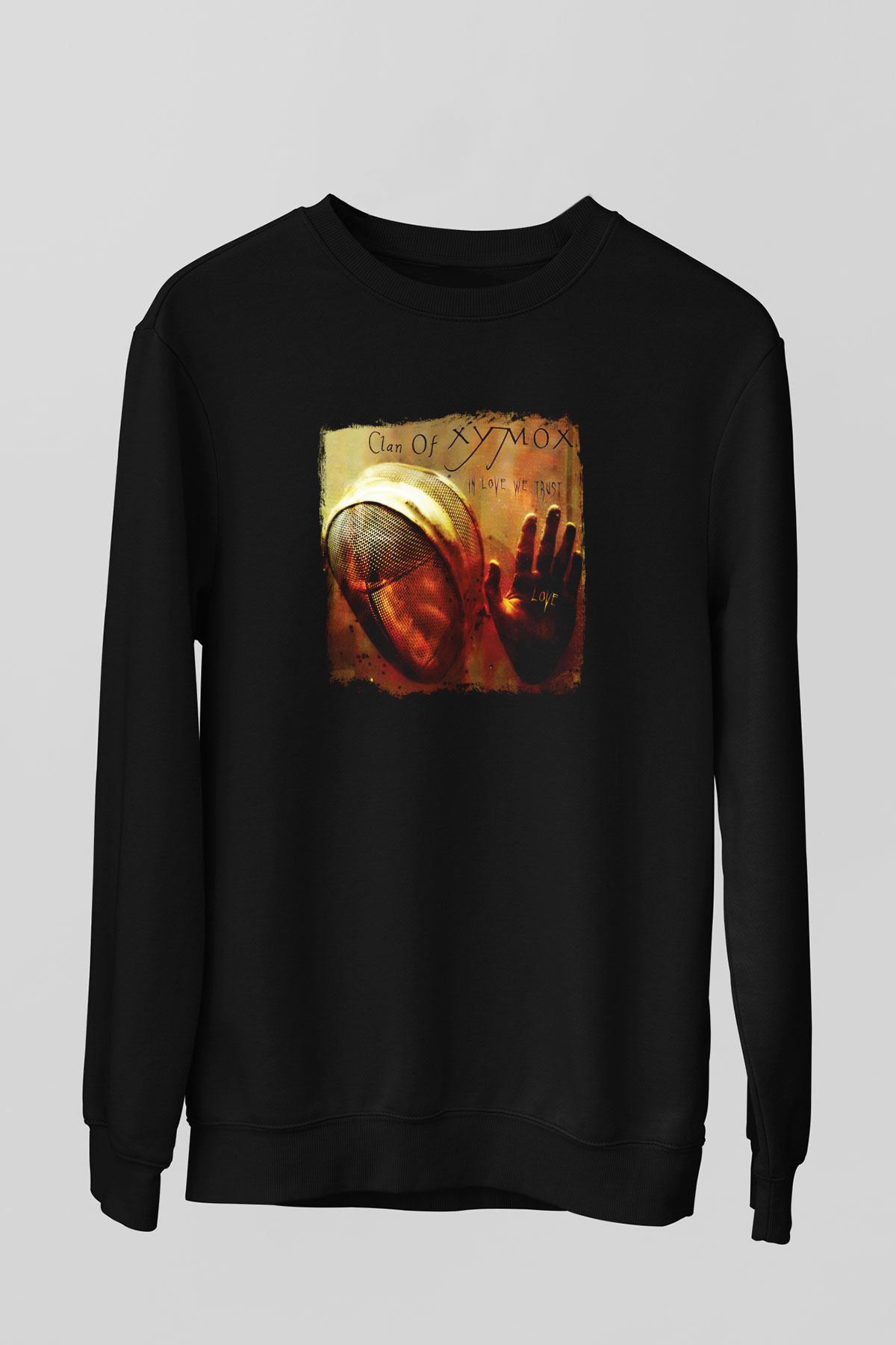 Clan of Xymox Baskılı Unisex Siyah Sweatshirt