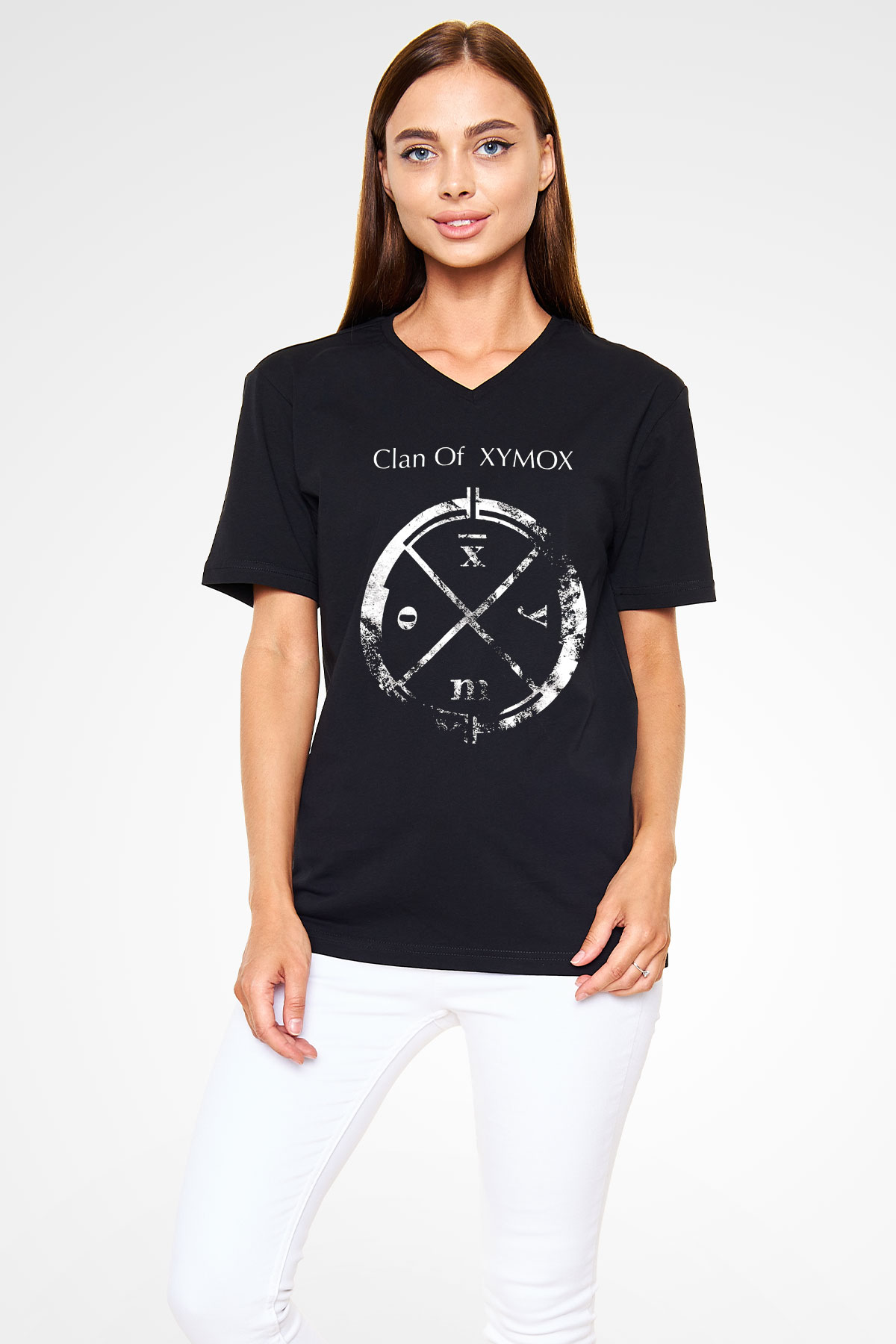 Clan of Xymox Siyah Unisex V Yaka Tişört