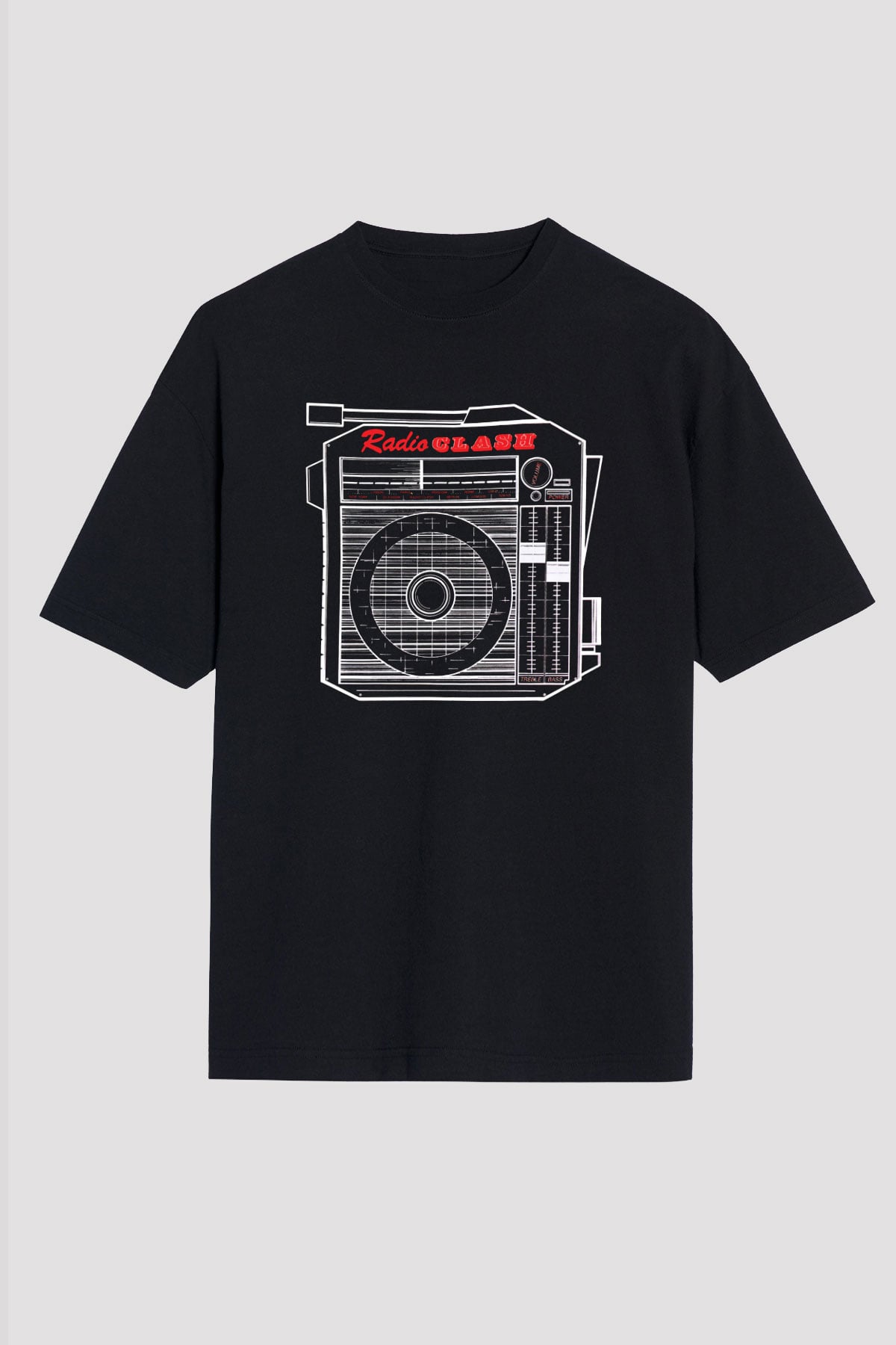 Clash (The) Baskılı Unisex Siyah Oversize Tişört