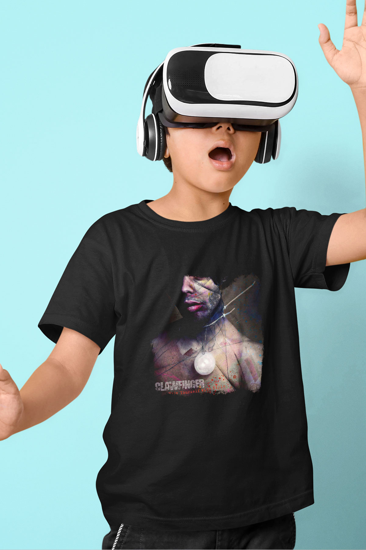 Clawfinger Baskılı Unisex Siyah Çocuk Tişört