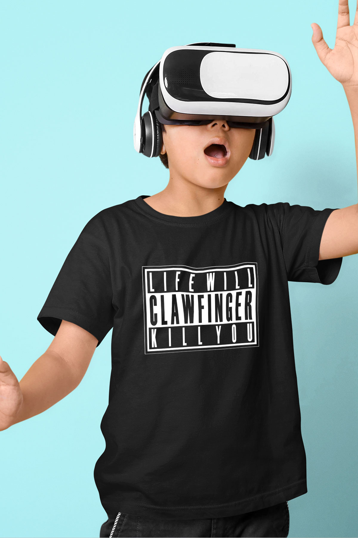 Clawfinger Baskılı Unisex Siyah Çocuk Tişört