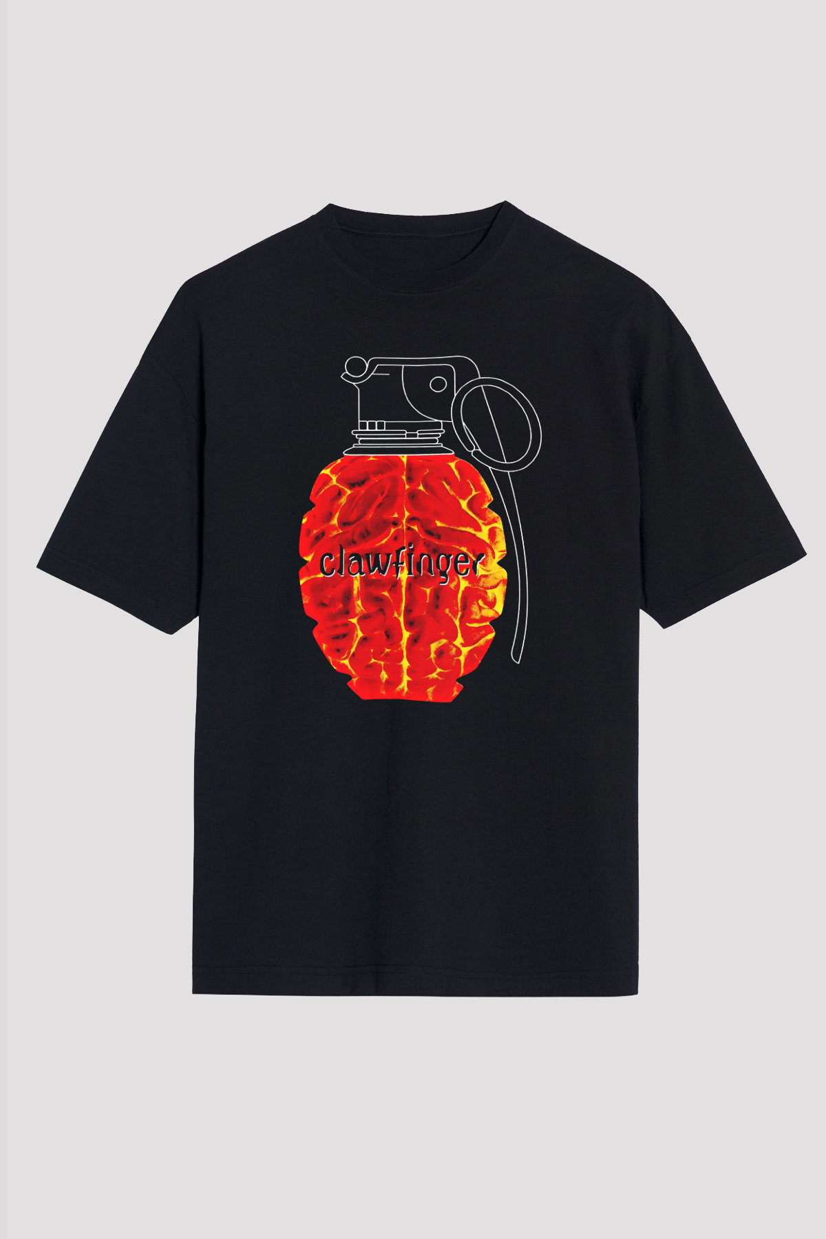 Clawfinger Baskılı Unisex Siyah Oversize Tişört