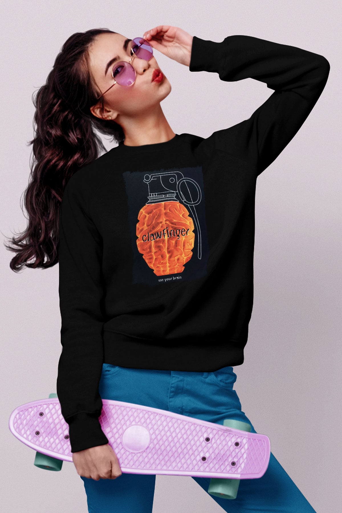 Clawfinger Siyah Unisex Sweatshirt