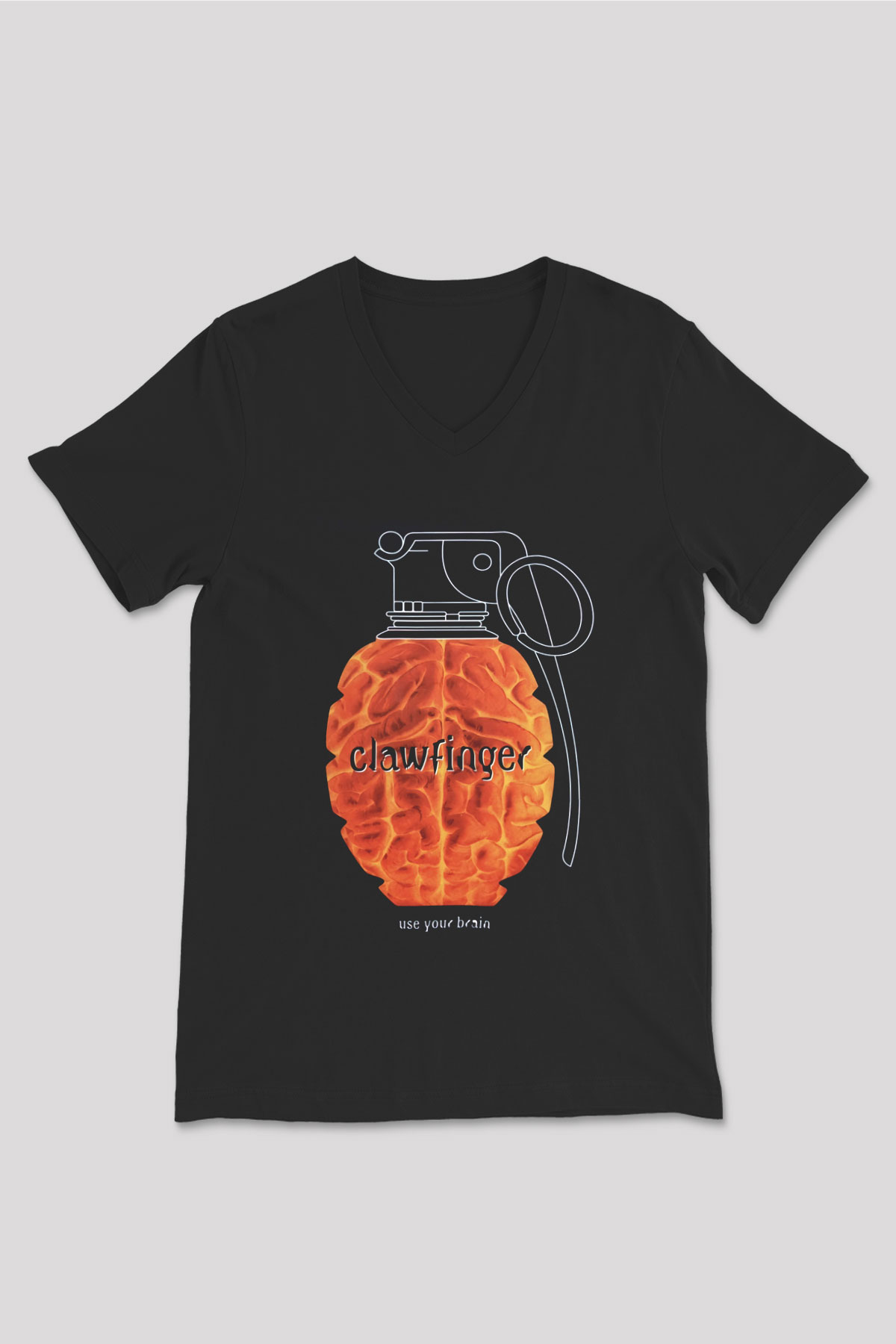 Clawfinger Siyah Unisex V Yaka Tişört