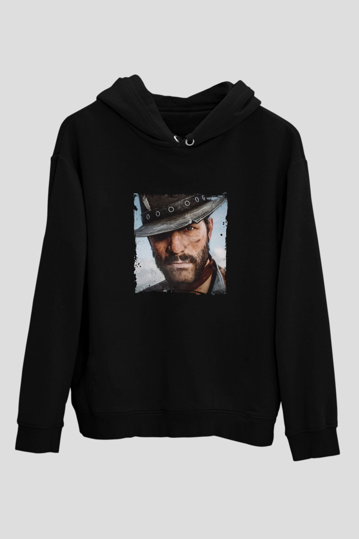 Clint Eastwood Baskılı Unisex Siyah Hoodie
