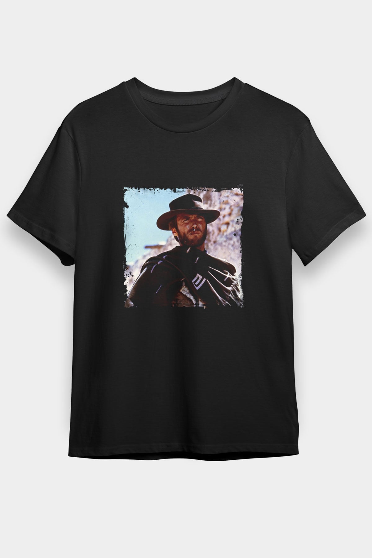 Clint Eastwood Baskılı Unisex Siyah Tişört