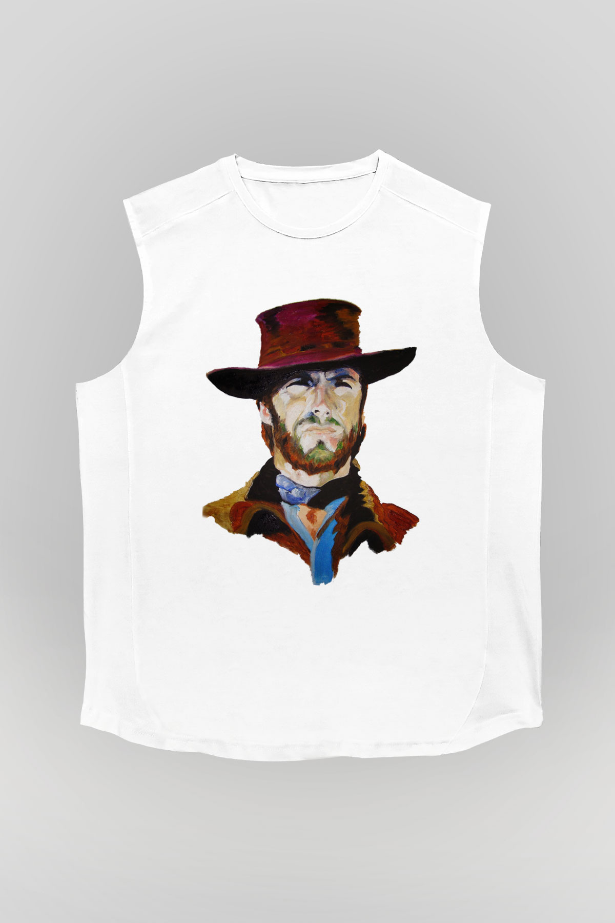 Clint Eastwood Beyaz Unisex Kolsuz Tişört