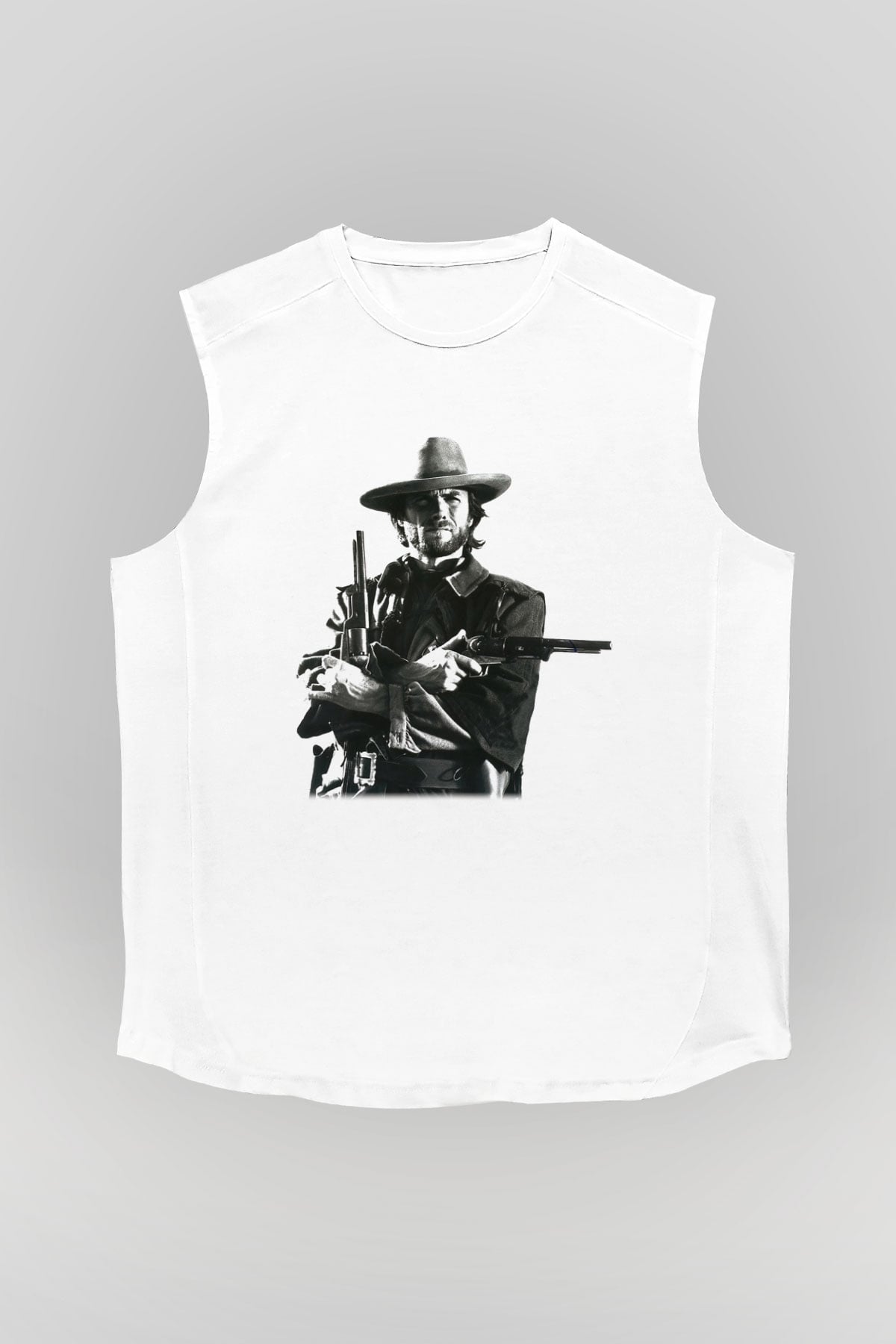 Clint Eastwood Beyaz Unisex Kolsuz Tişört