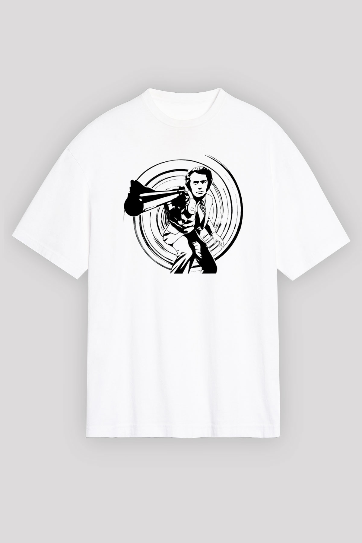 Clint Eastwood Beyaz Unisex Oversize Tişört T-Shirt
