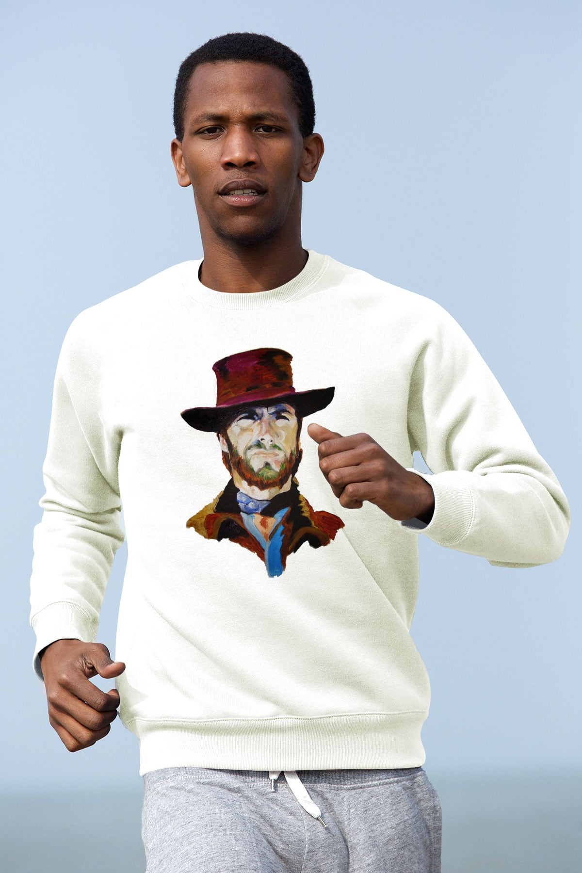 Clint Eastwood Beyaz Unisex Sweatshirt