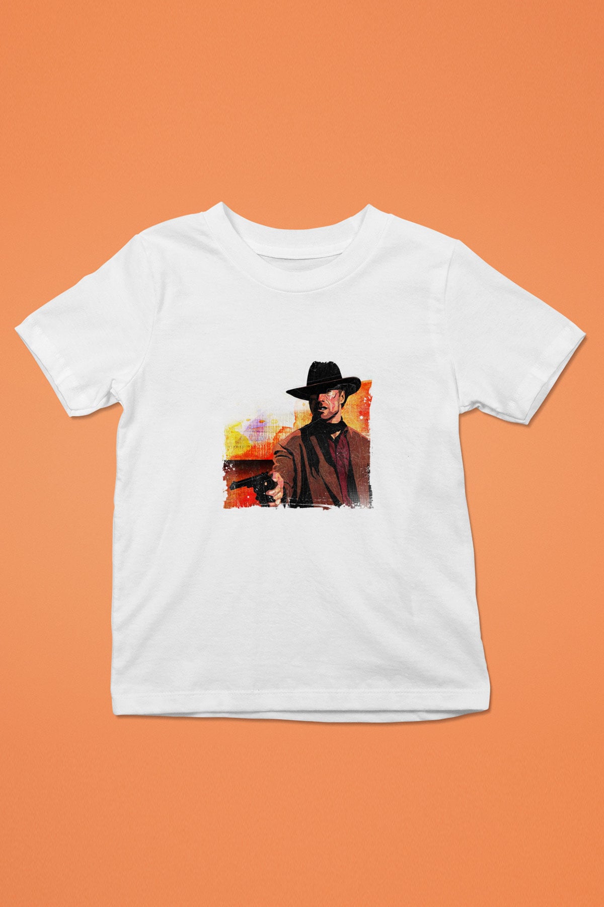 Clint Eastwood Unisex Baskılı Beyaz Çocuk Tişört