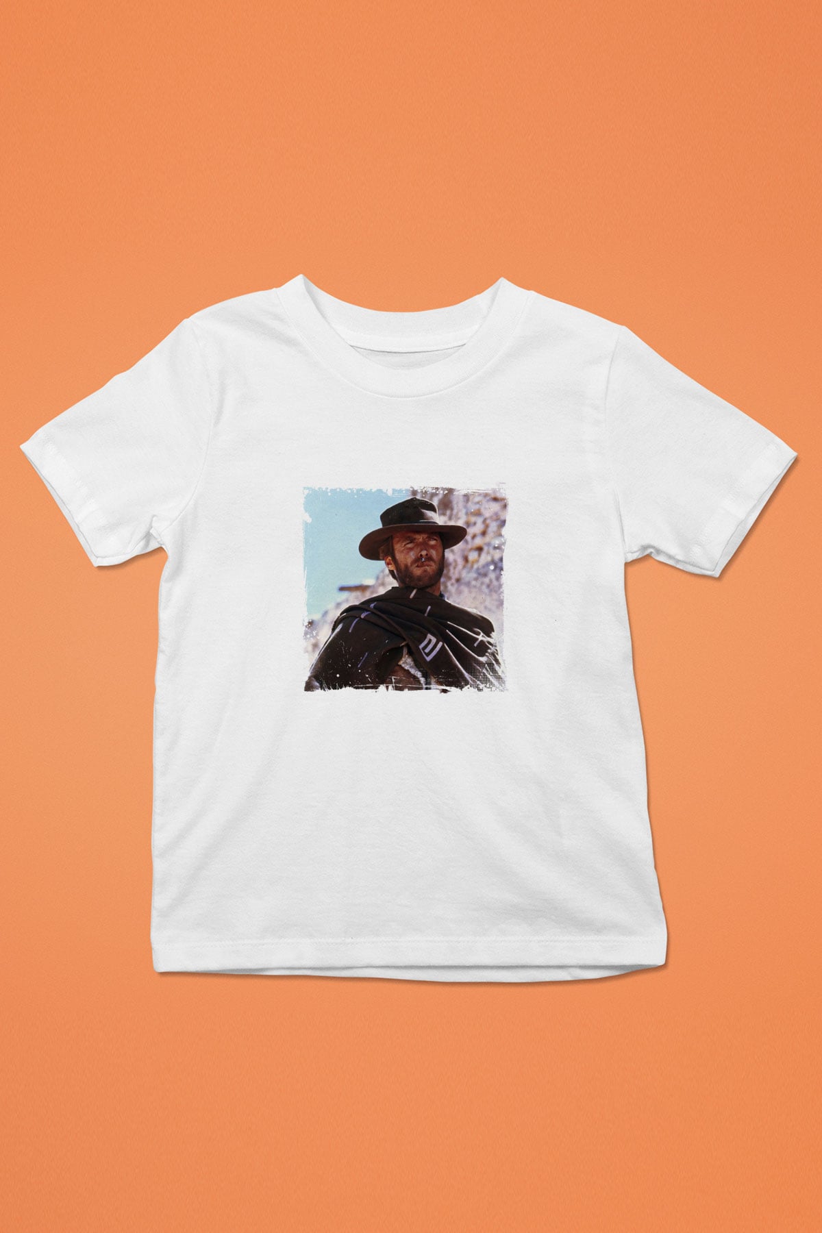 Clint Eastwood Unisex Baskılı Beyaz Çocuk Tişört