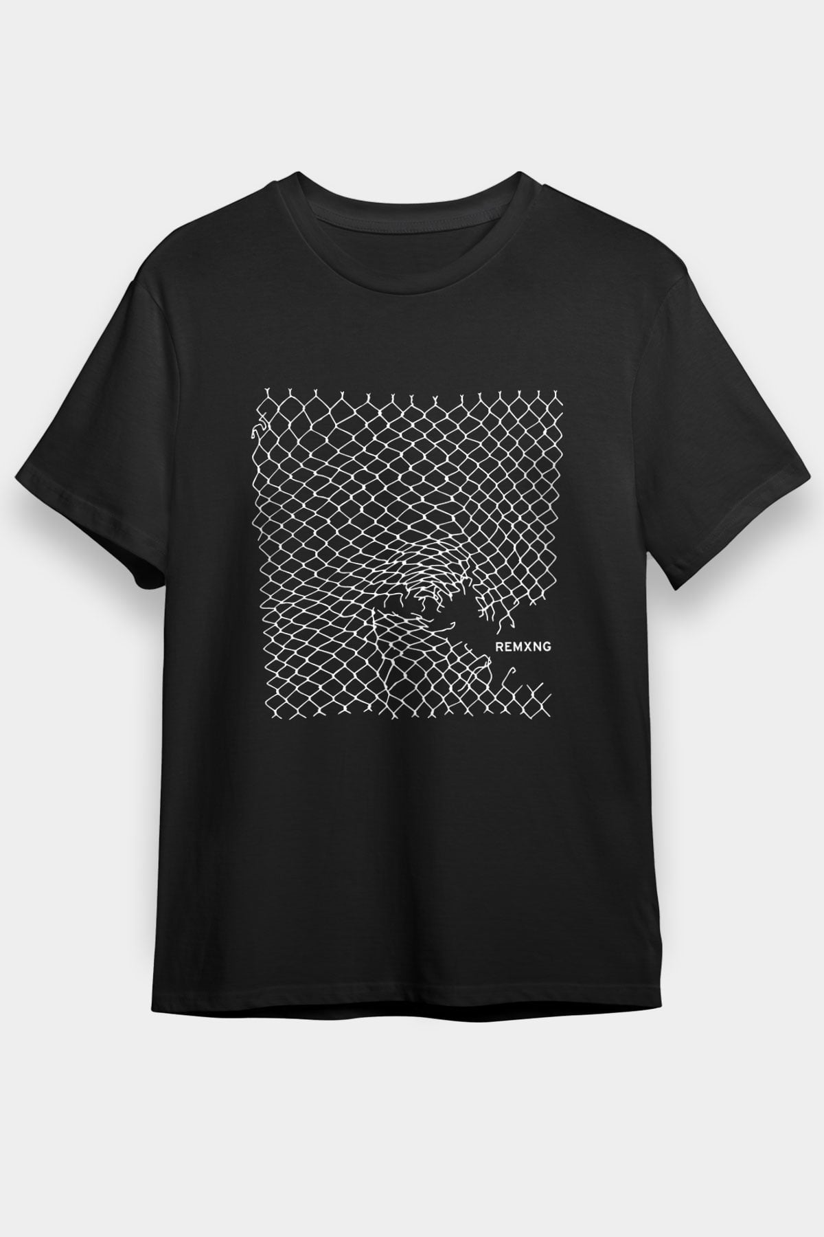 Clipping Baskılı Unisex Siyah Tişört