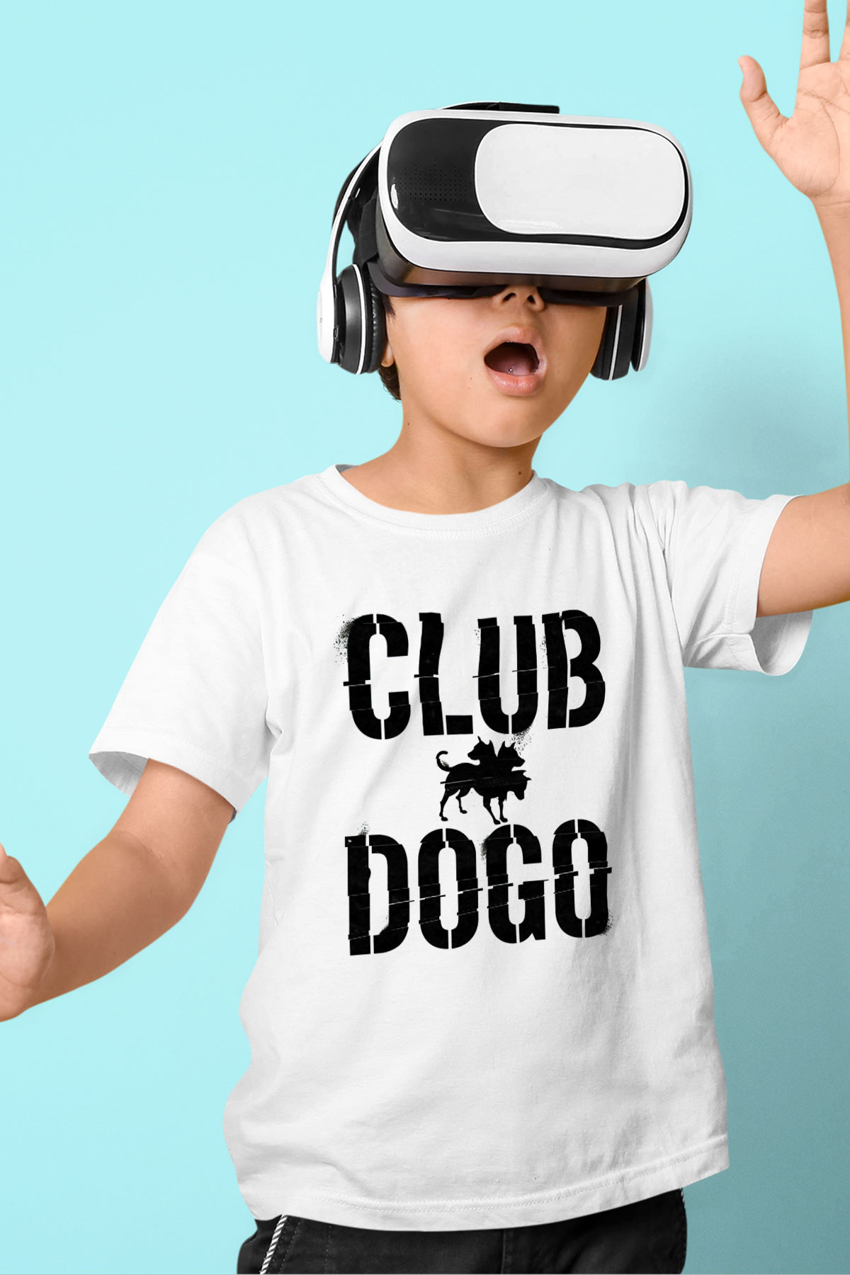 Club Dogo Baskılı Beyaz Unisex Çocuk Tişört
