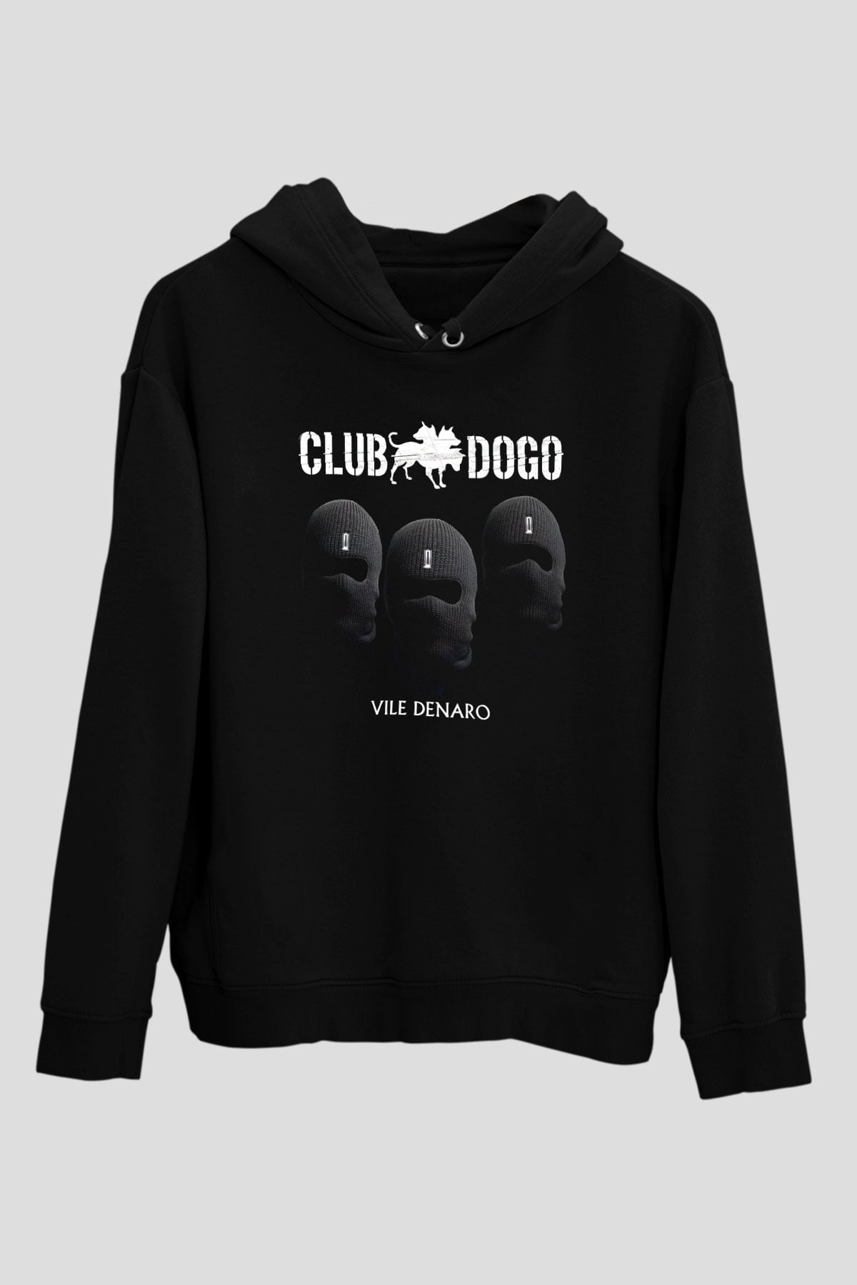 Club Dogo Siyah Unisex Kapüşonlu Sweatshirt
