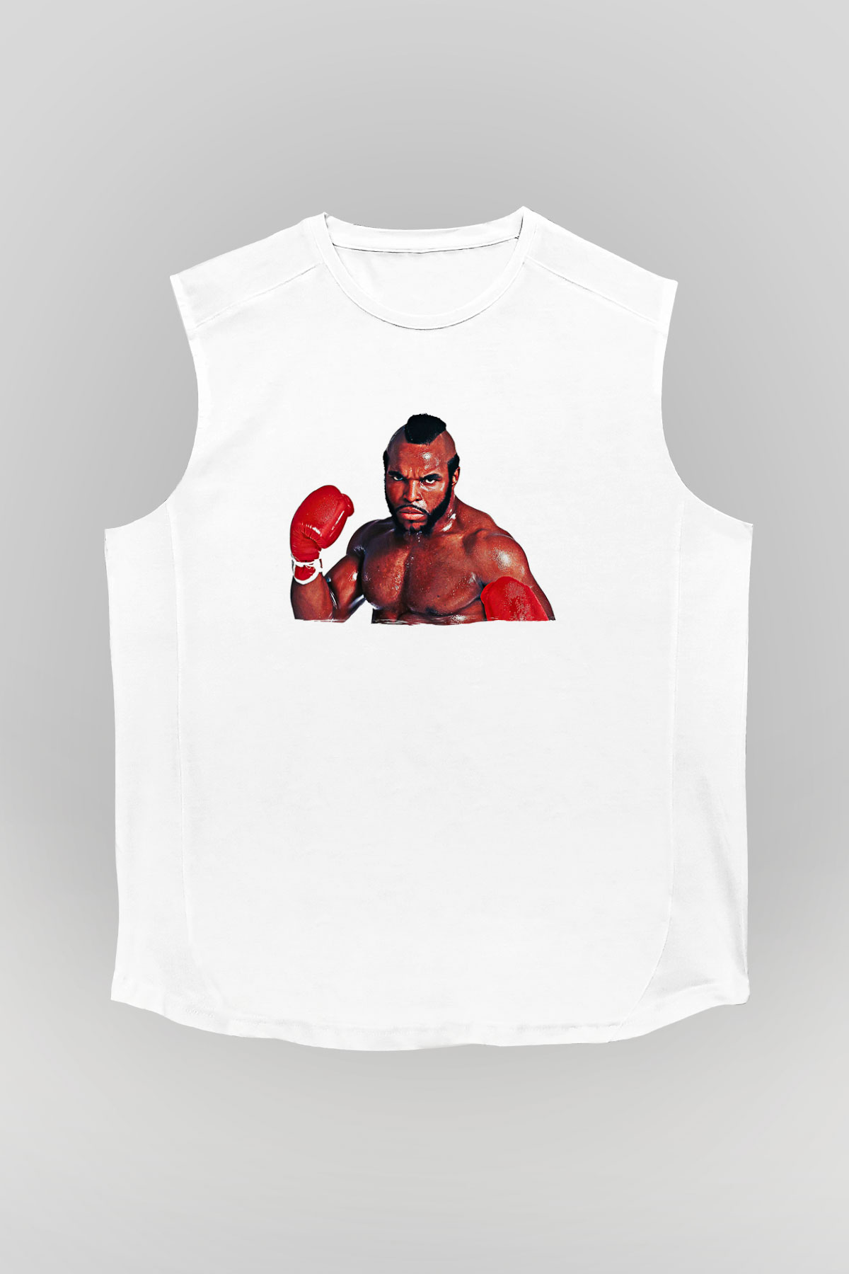 Clubber Baskılı Beyaz Unisex Kolsuz Tişört - Tshirt