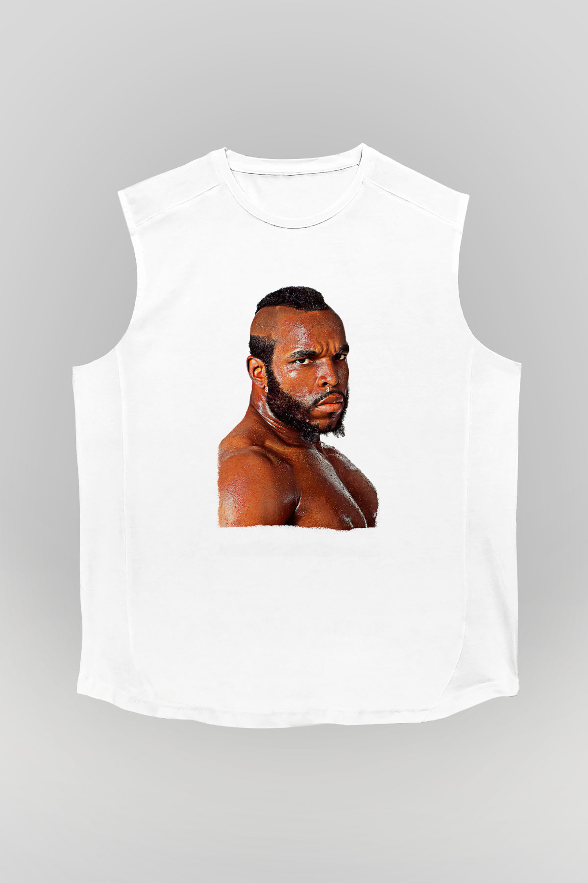 Clubber Baskılı Beyaz Unisex Kolsuz Tişört - Tshirt