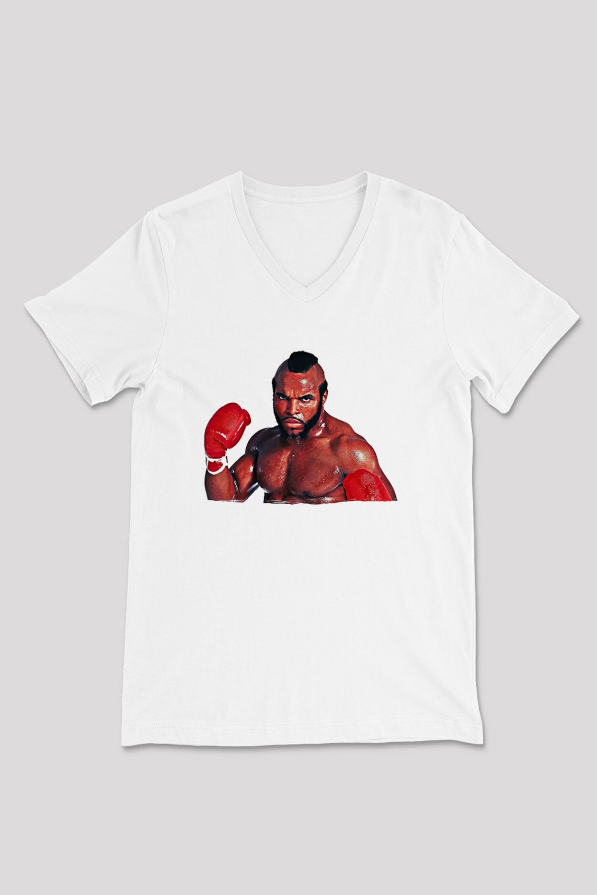 Clubber Baskılı Beyaz Unisex V Yaka Tişört - Tshirt
