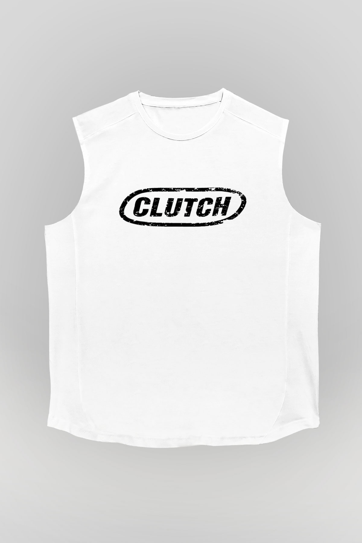 Clutch Beyaz Unisex Kolsuz Tişört