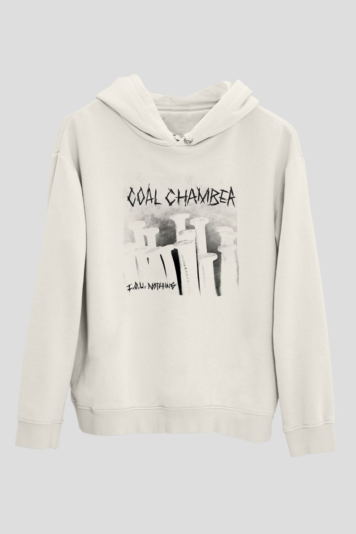 Coal Chamber Beyaz Unisex Kapşonlu Sweatshirt