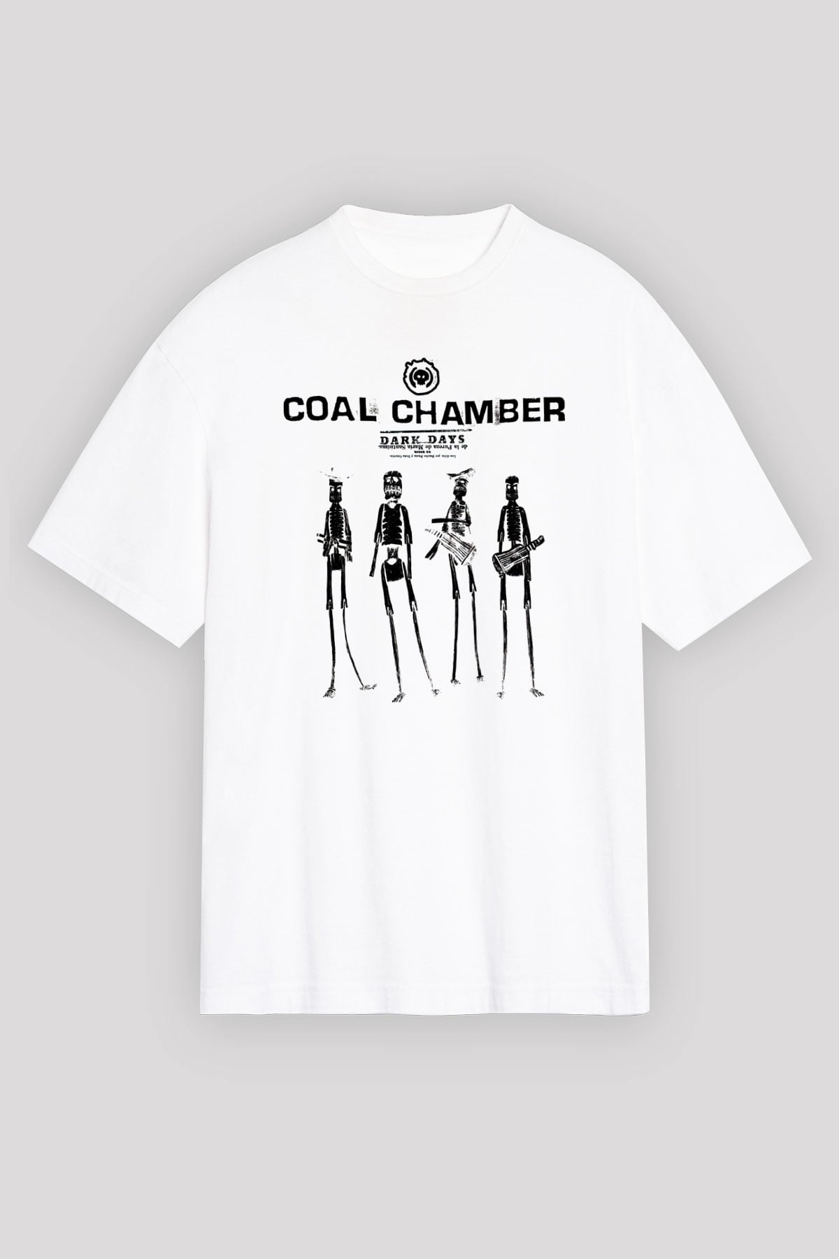 Coal Chamber Beyaz Unisex Oversize Tişört T-Shirt