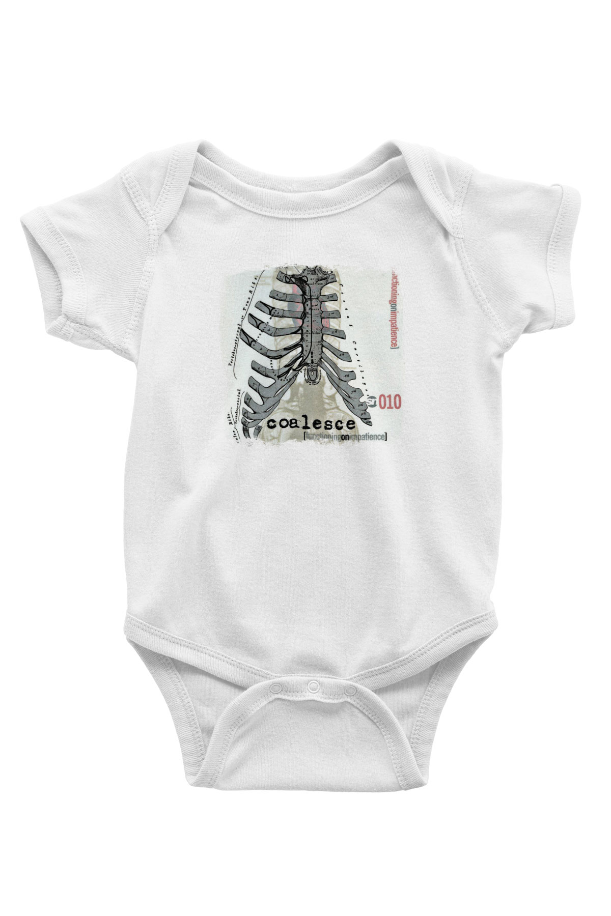 Coalesce Baskılı Unisex Beyaz Bebek Body - Zıbın