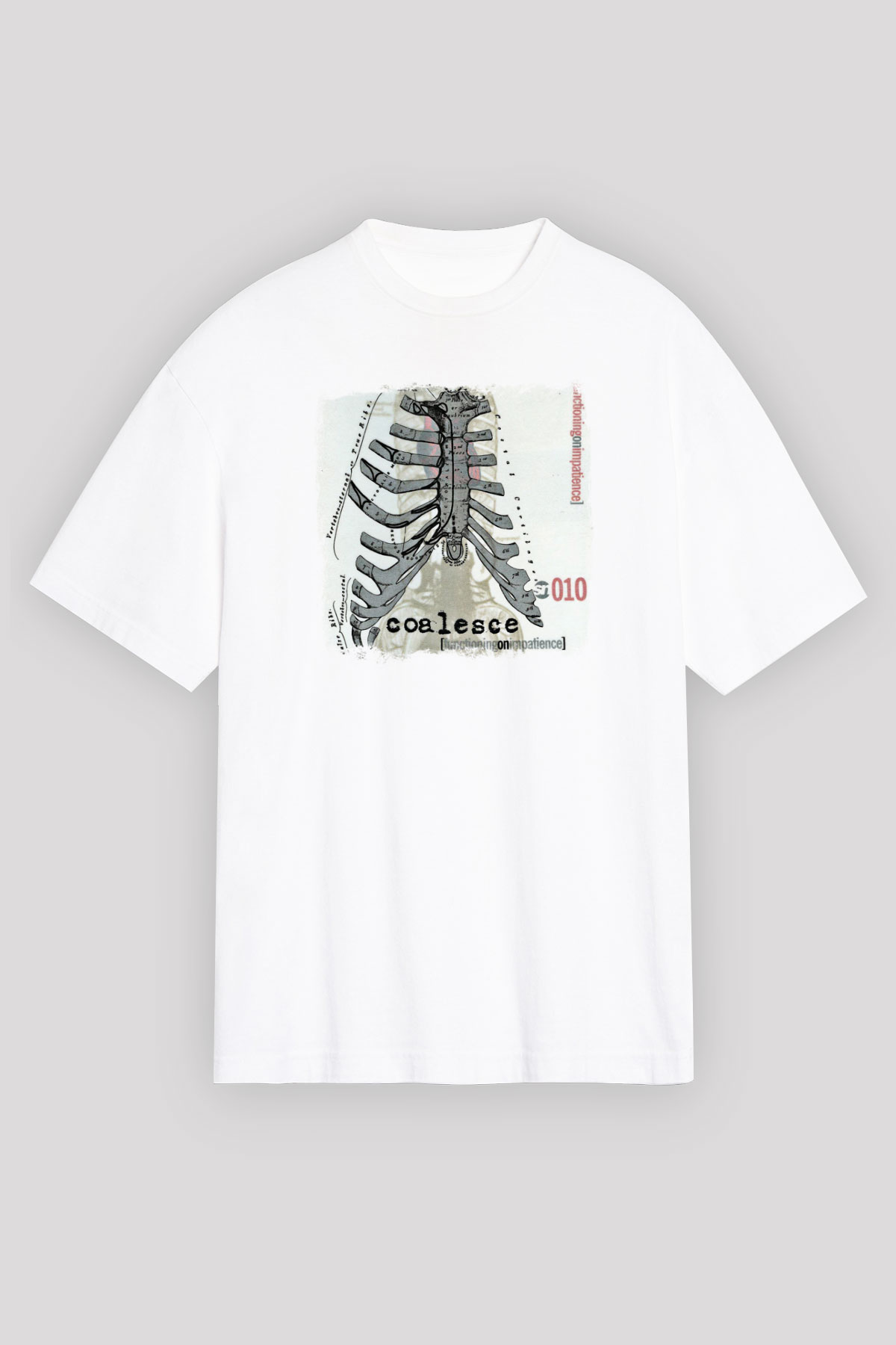 Coalesce Baskılı Unisex Beyaz Oversize Tişört