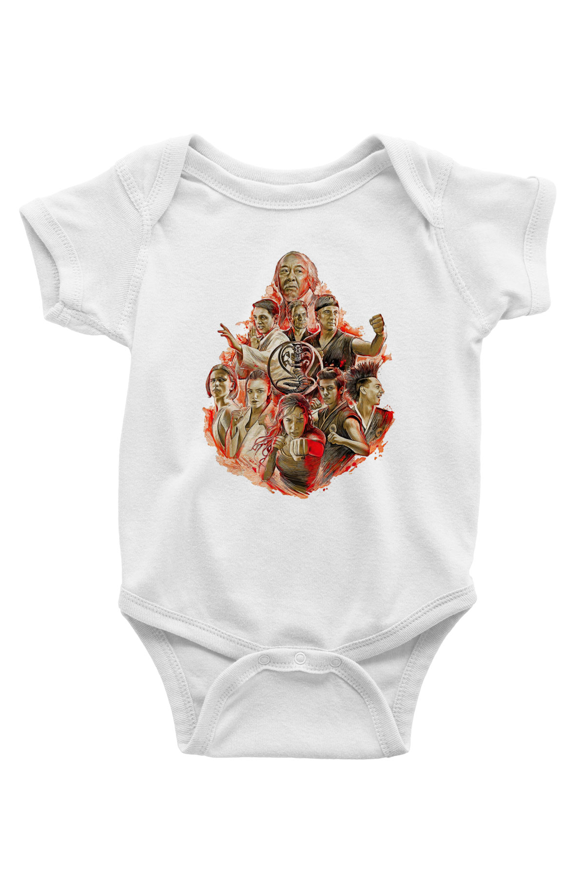 Cobra Kai Baskılı Beyaz Unisex Bebek Body - Zıbın