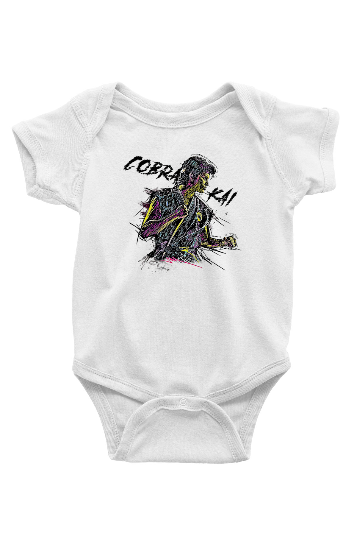 Cobra Kai Baskılı Beyaz Unisex Bebek Body - Zıbın