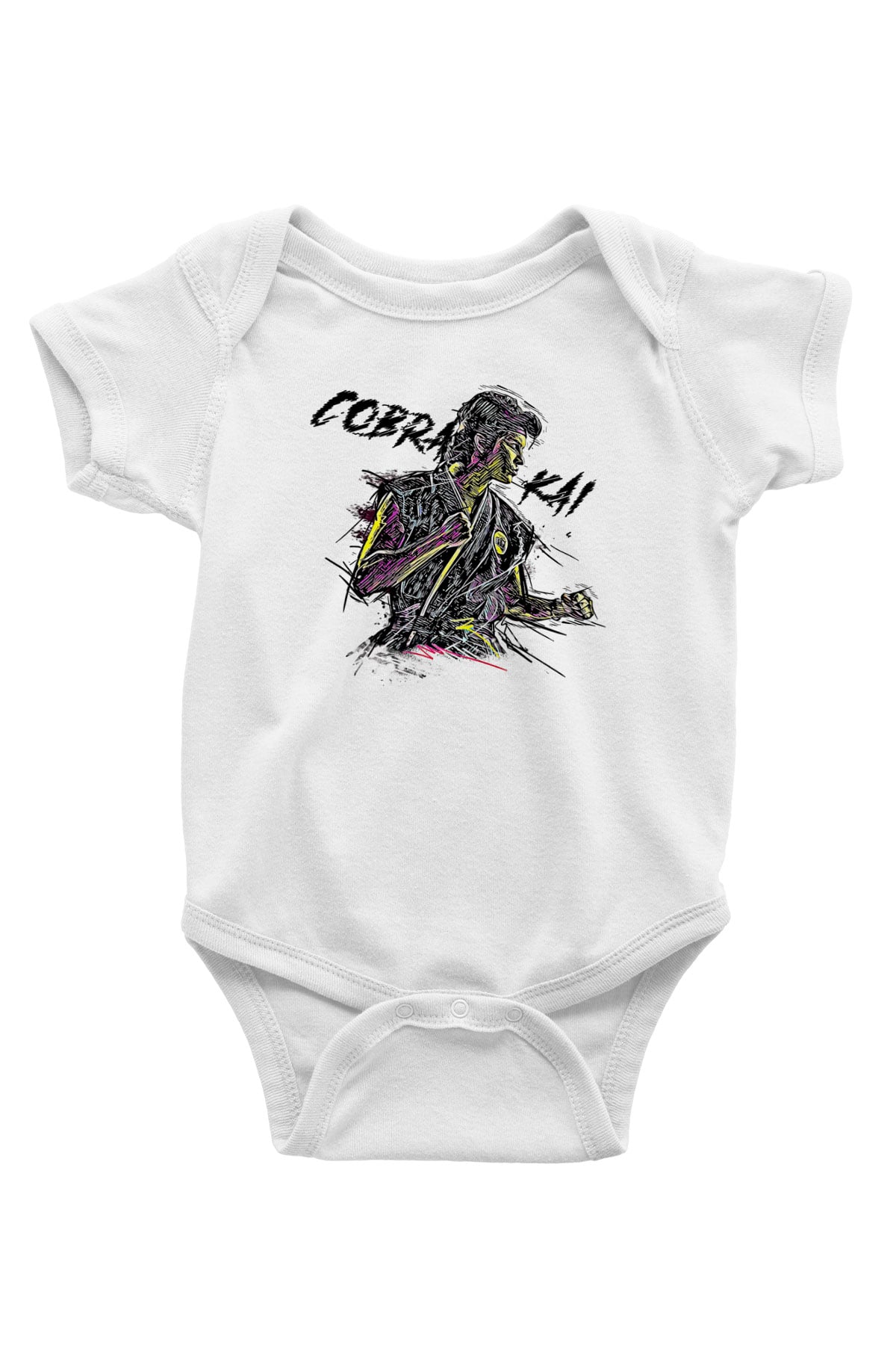 Cobra Kai Baskılı Beyaz Unisex Bebek Body - Zıbın