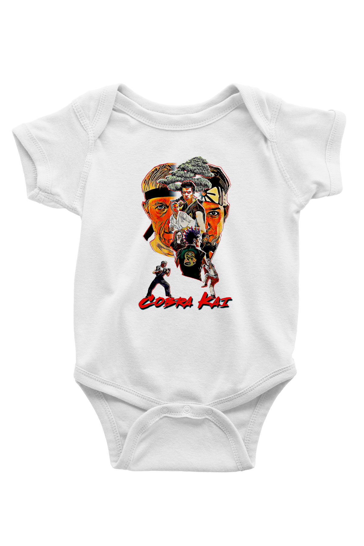 Cobra Kai Baskılı Beyaz Unisex Bebek Body - Zıbın
