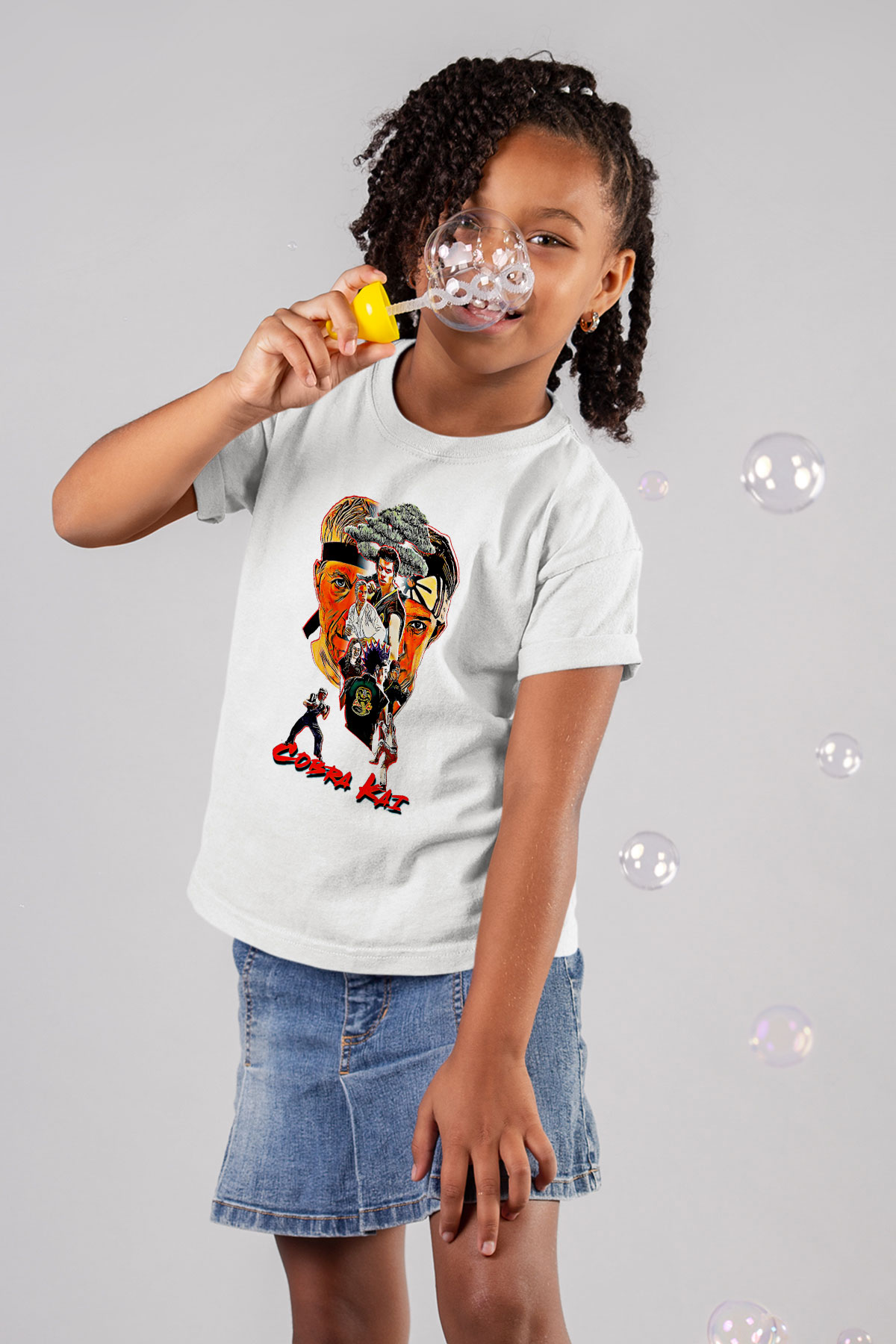 Cobra Kai Baskılı Beyaz Unisex Beyaz Çocuk Tişört - Tshirt