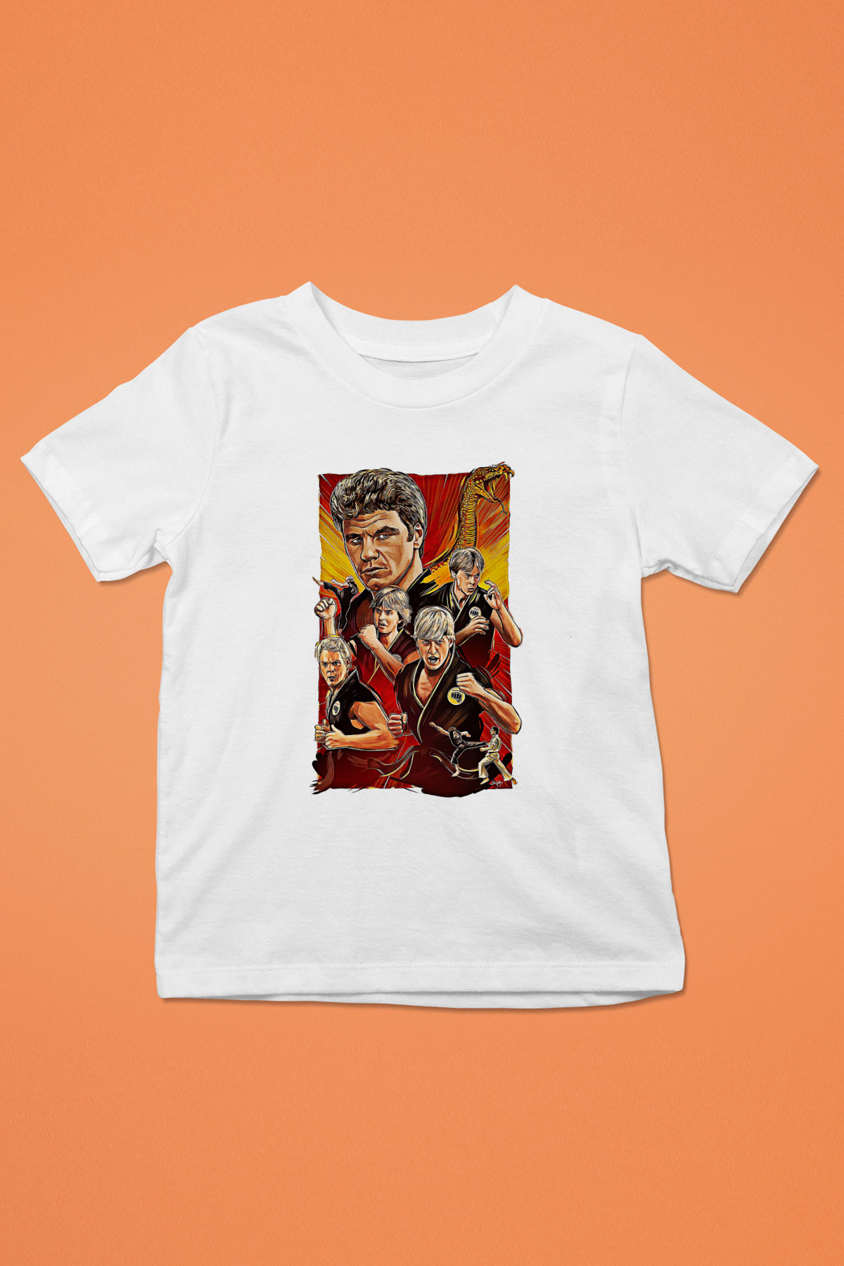 Cobra Kai Baskılı Beyaz Unisex Beyaz Çocuk Tişört - Tshirt