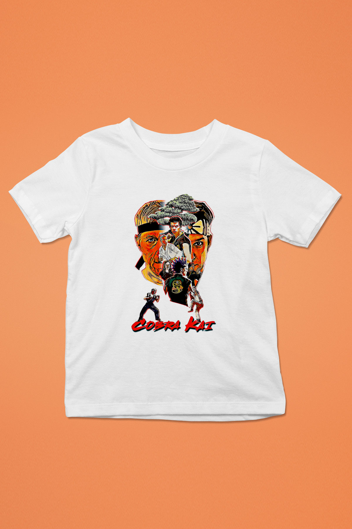Cobra Kai Baskılı Beyaz Unisex Beyaz Çocuk Tişört - Tshirt