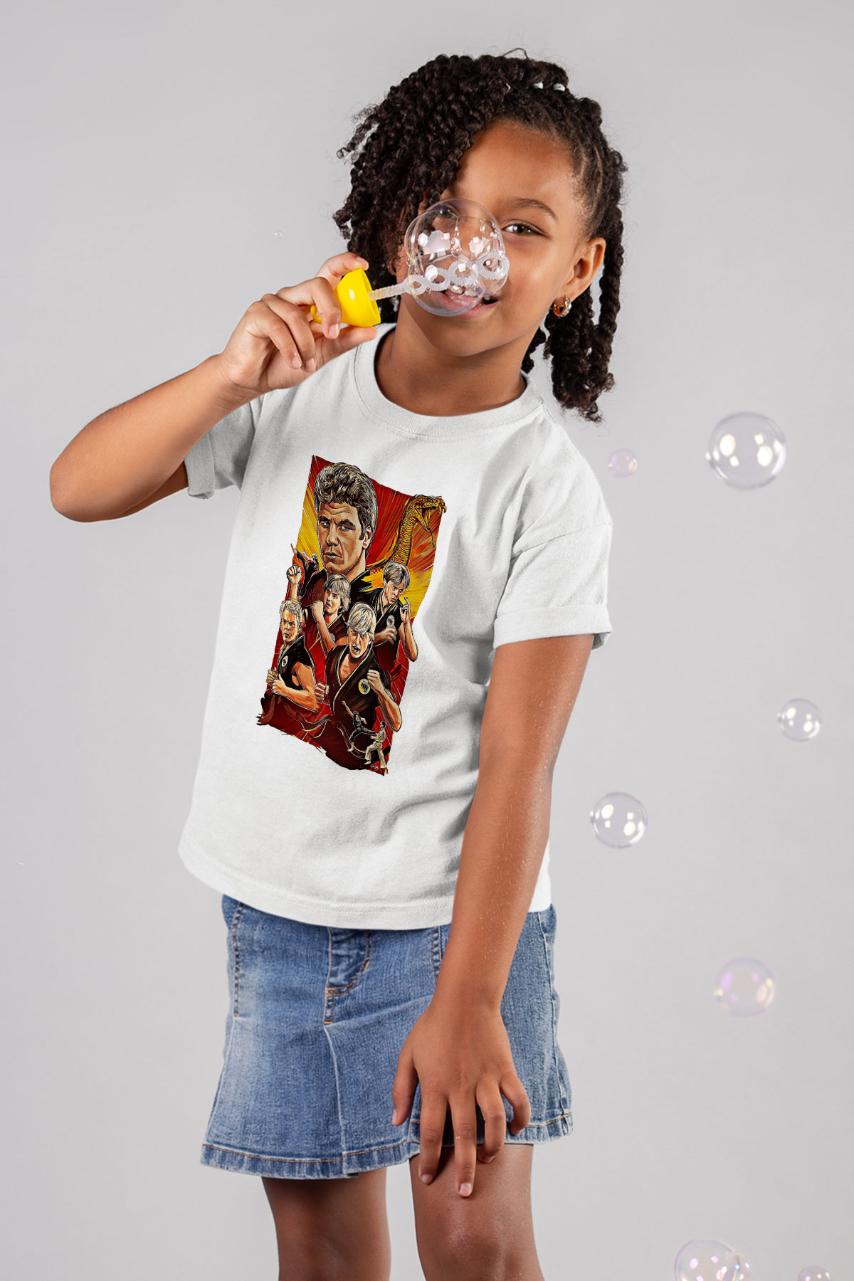 Cobra Kai Baskılı Beyaz Unisex Beyaz Çocuk Tişört - Tshirt
