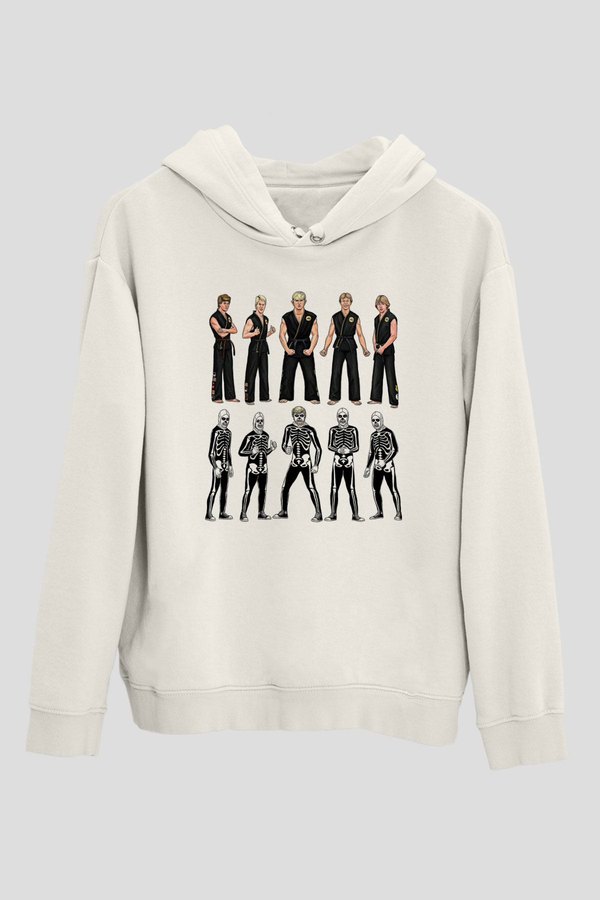 Cobra Kai Baskılı Beyaz Unisex Hoodie