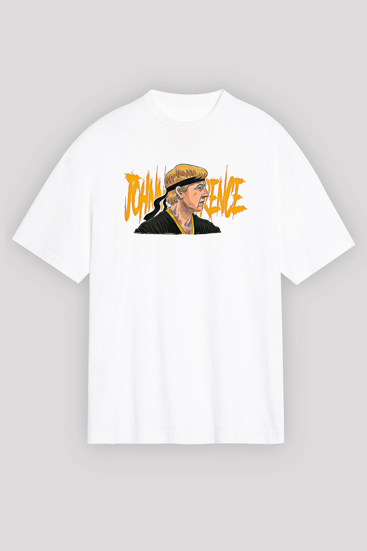 Cobra Kai Baskılı Beyaz Unisex Oversize Tişört - Tshirt