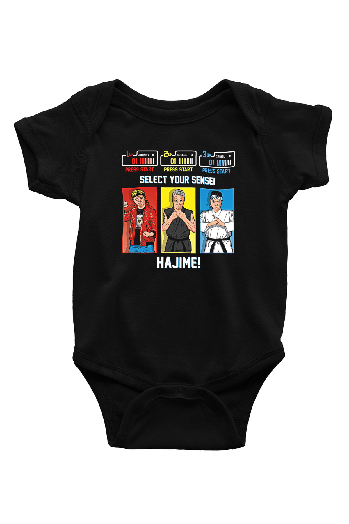 Cobra Kai Baskılı Unisex Siyah Bebek Body - Zıbın